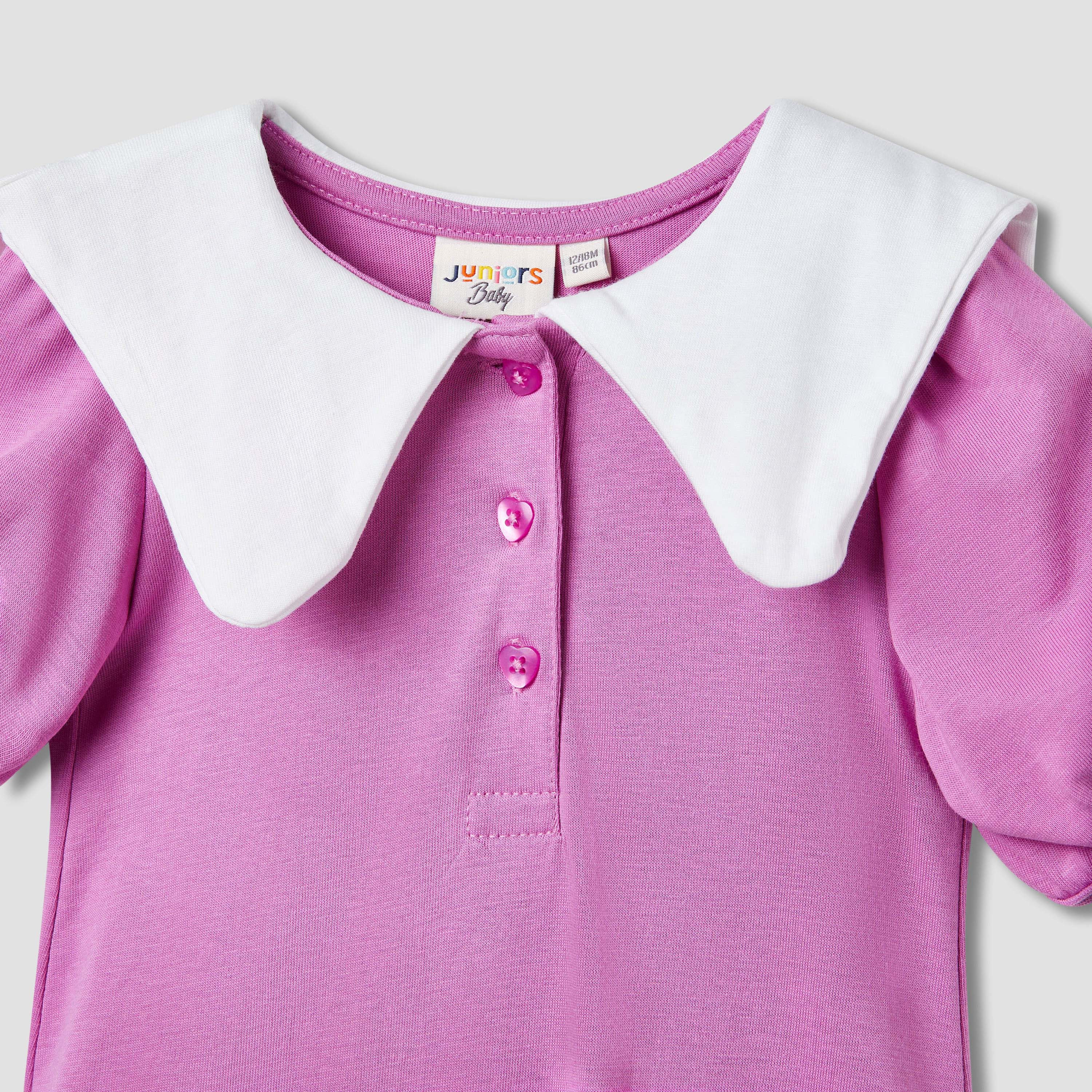 Juniors Solid Drop Waist Dress with Sailor Collar-baby-girls-clothing-dressesandjumpsuits-image-3