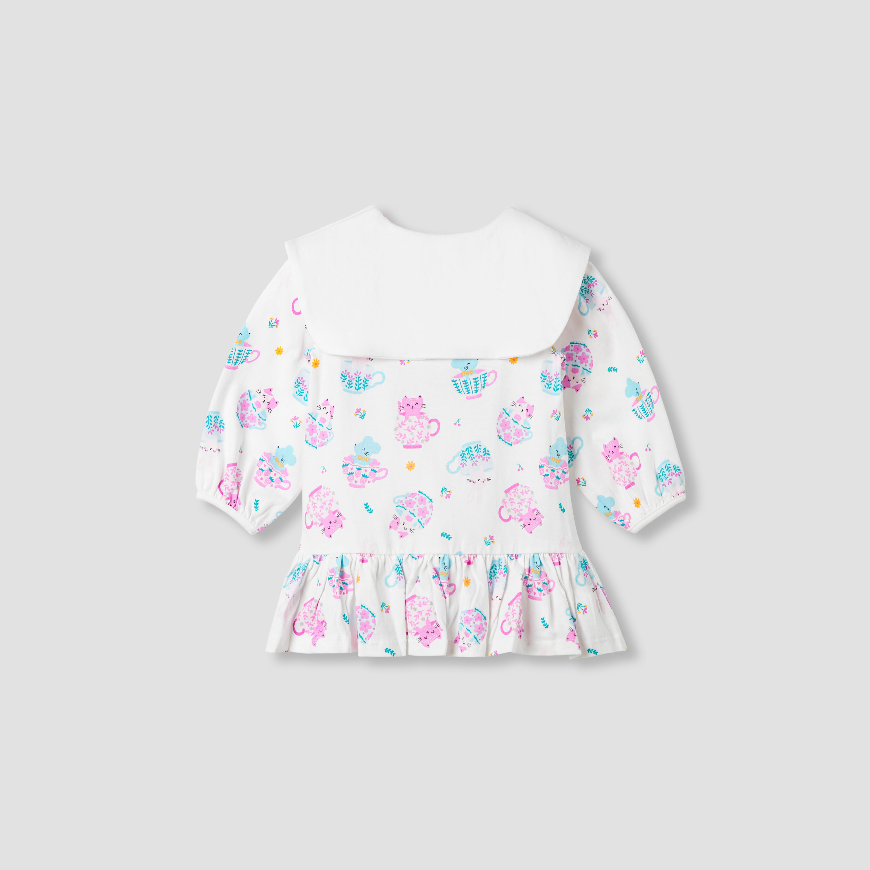 Juniors Printed Dress with Sailor Collar-baby-girls-clothing-dressesandjumpsuits-image-2