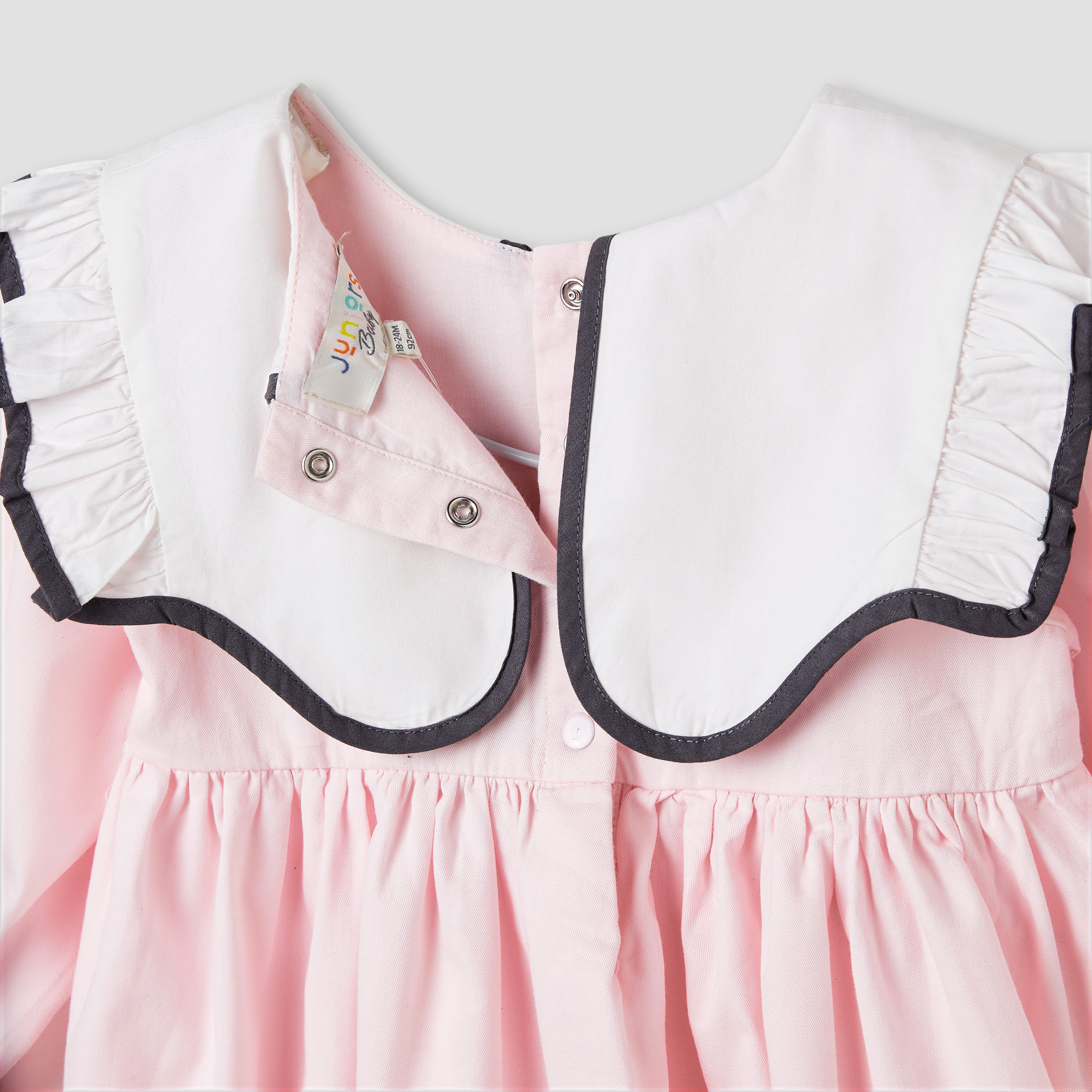 فستان بأكمام طويلة وياقة بحار متباينة من جونيورز-baby-girls-clothing-dressesandjumpsuits-image-2