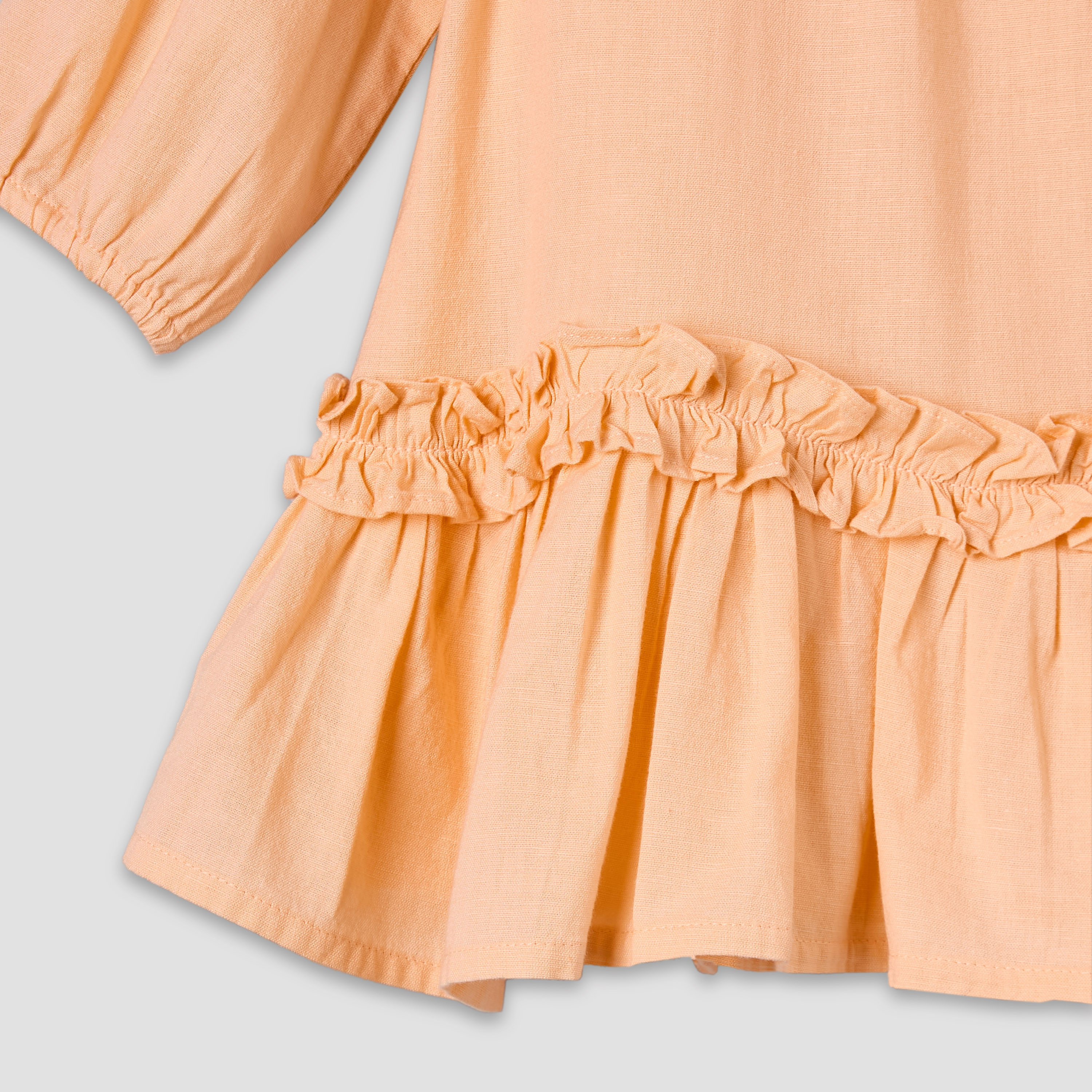 Juniors Collared Long Sleeves A-Line Dress with Ruffled Hem-baby-girls-clothing-dressesandjumpsuits-image-5