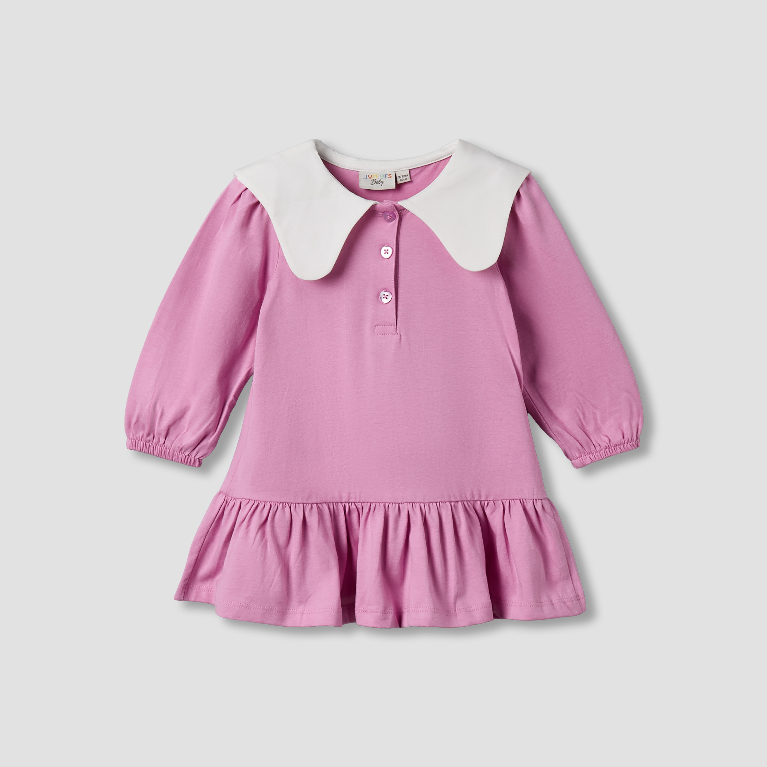 Juniors Sailor Collar Long Sleeves Dress with Drop Waist-baby-girls-clothing-dressesandjumpsuits-image-2