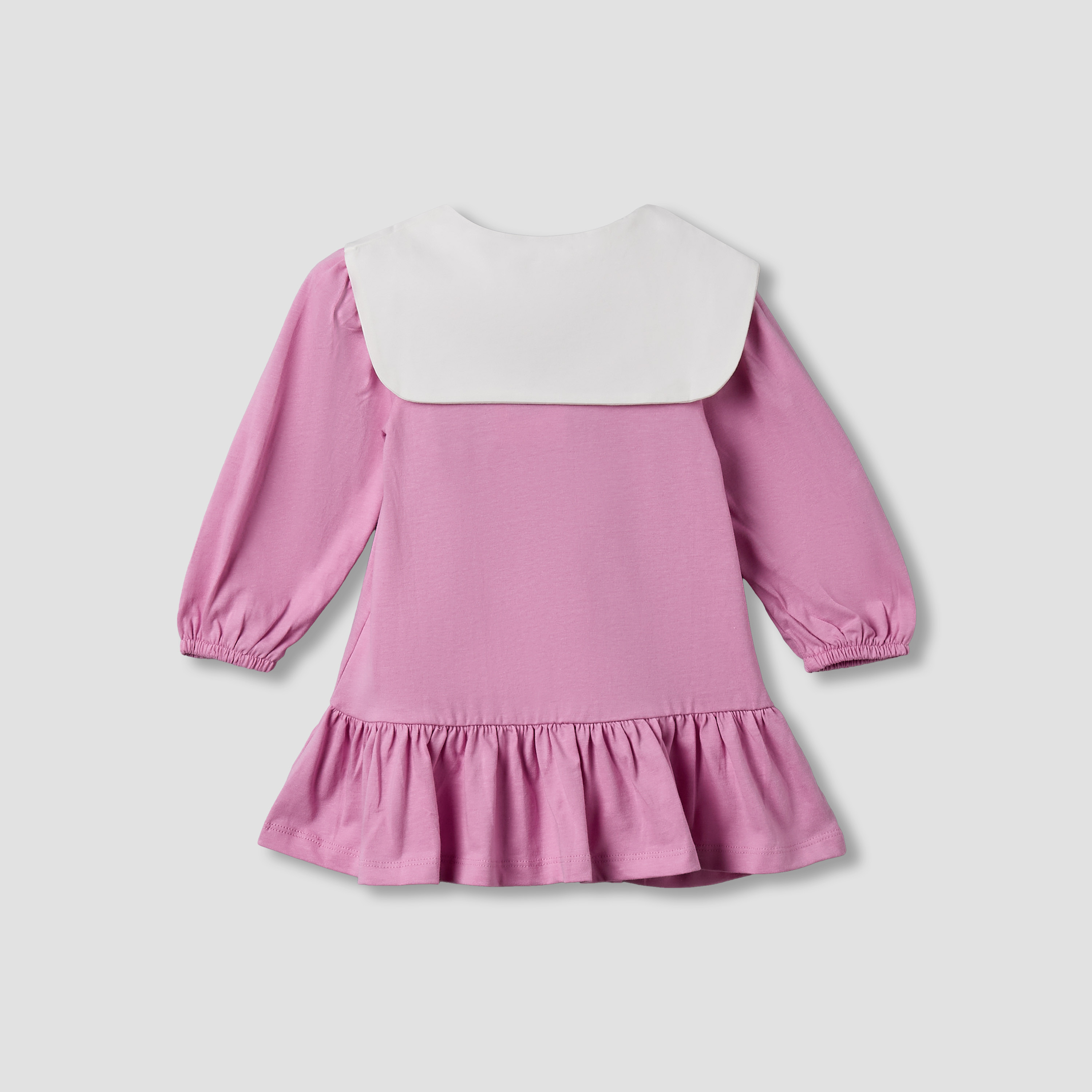 Juniors Sailor Collar Long Sleeves Dress with Drop Waist-baby-girls-clothing-dressesandjumpsuits-image-3