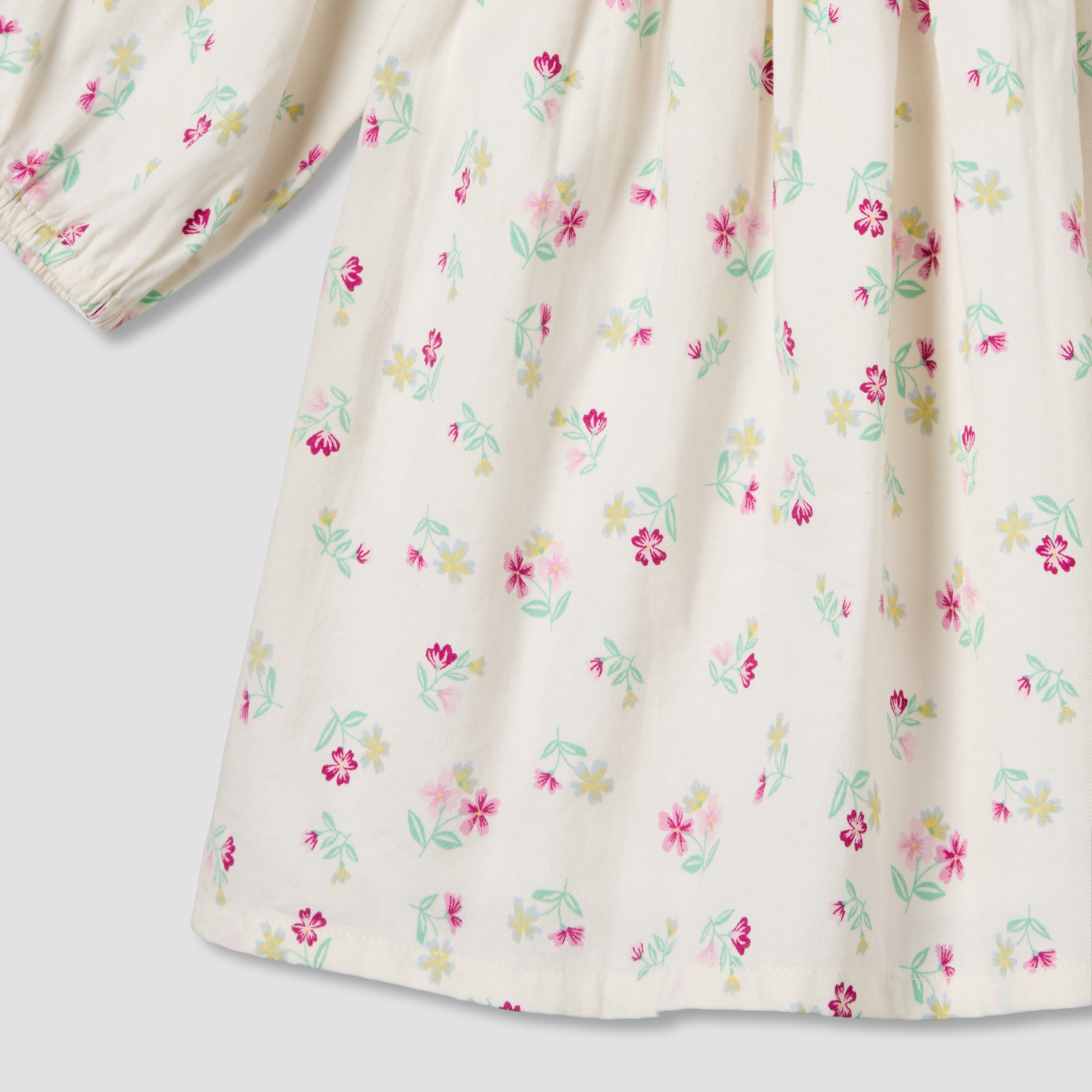 Juniors Peter Pan Collar Long Sleeve A-line Dress with Floral Print-baby-girls-clothing-dressesandjumpsuits-image-5