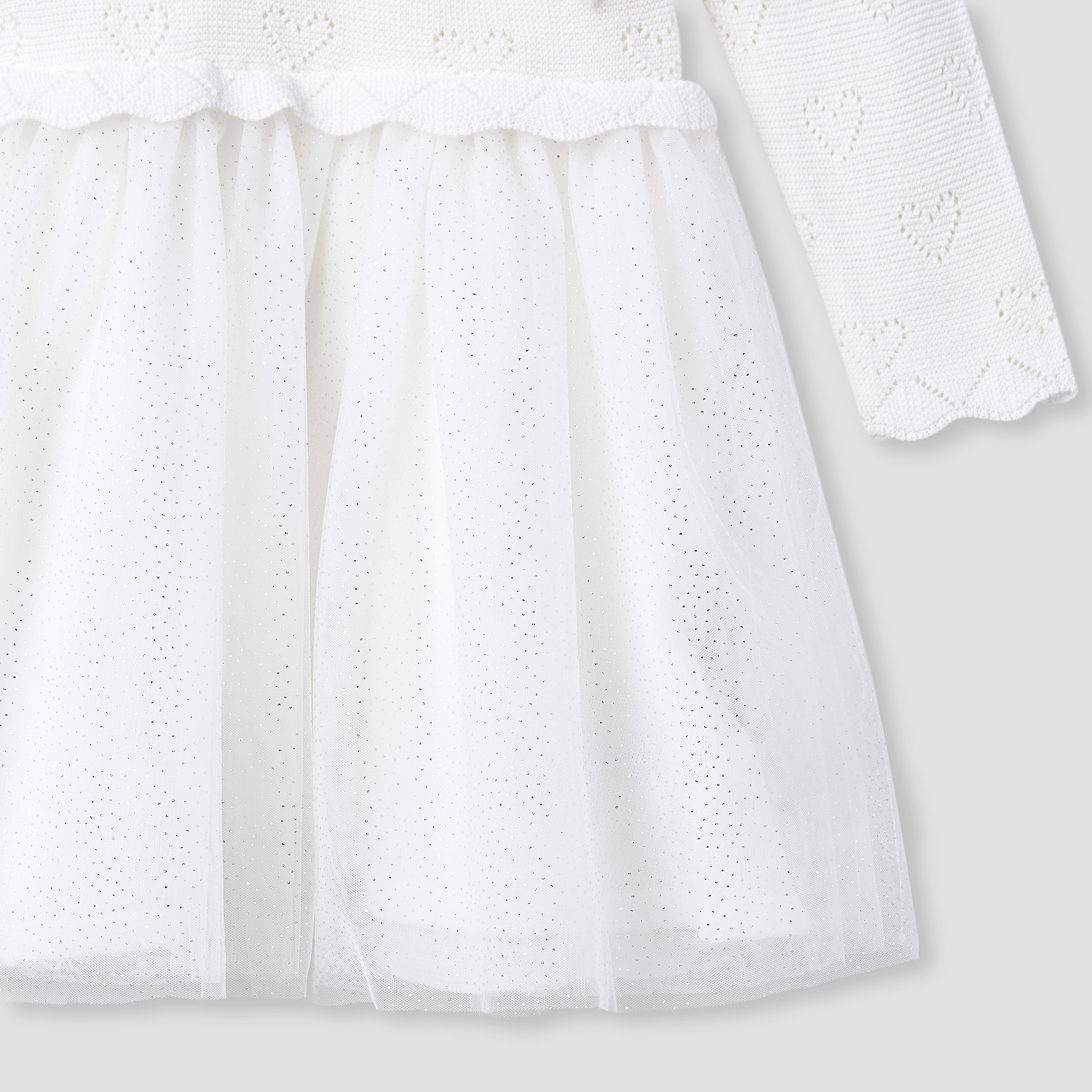 Juniors Textured V-neck Dress and Tights Set-baby-girls-clothing-winterwear-dresses-image-6