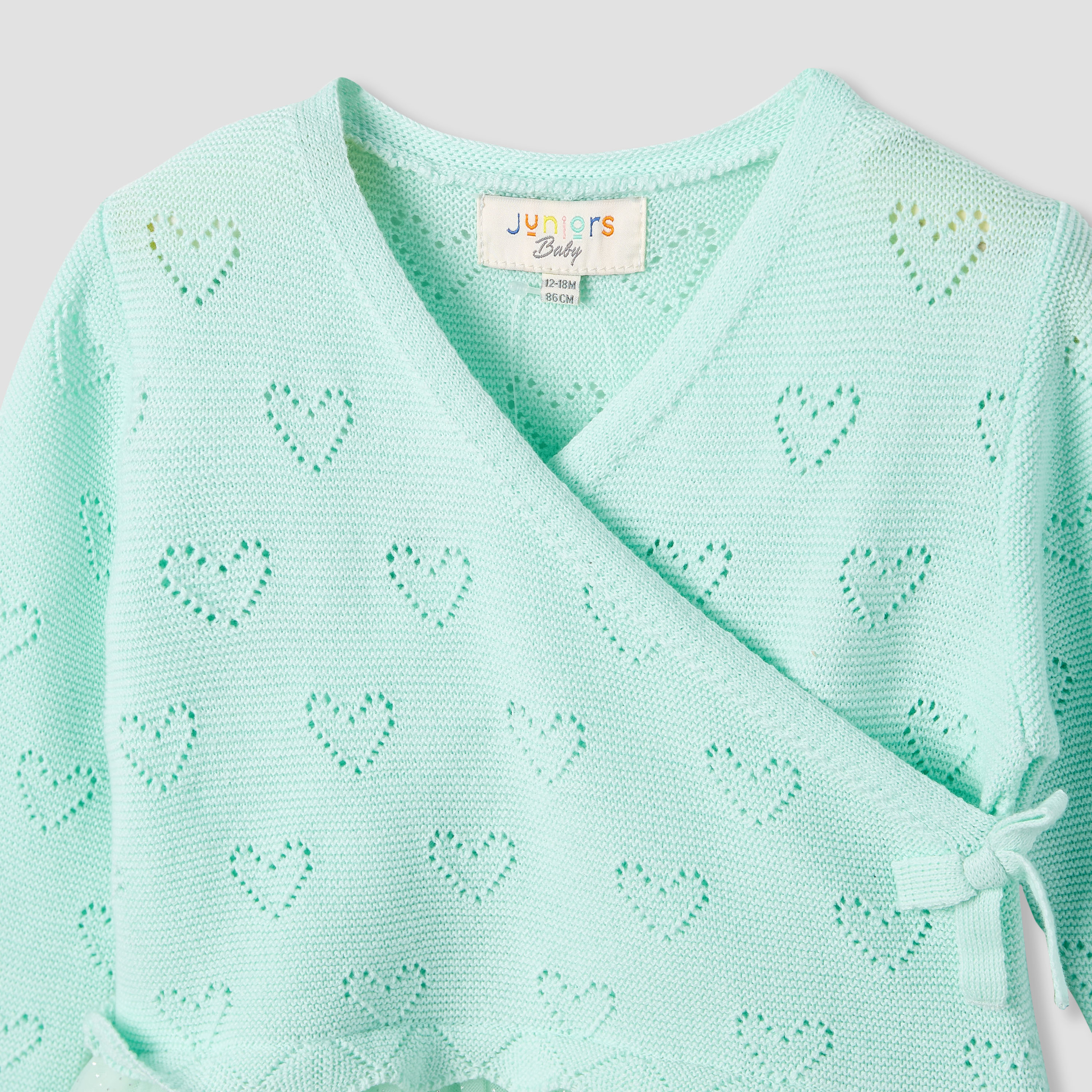 Juniors Textured V-neck Dress and Tights Set-baby-girls-clothing-dressesandjumpsuits-image-5