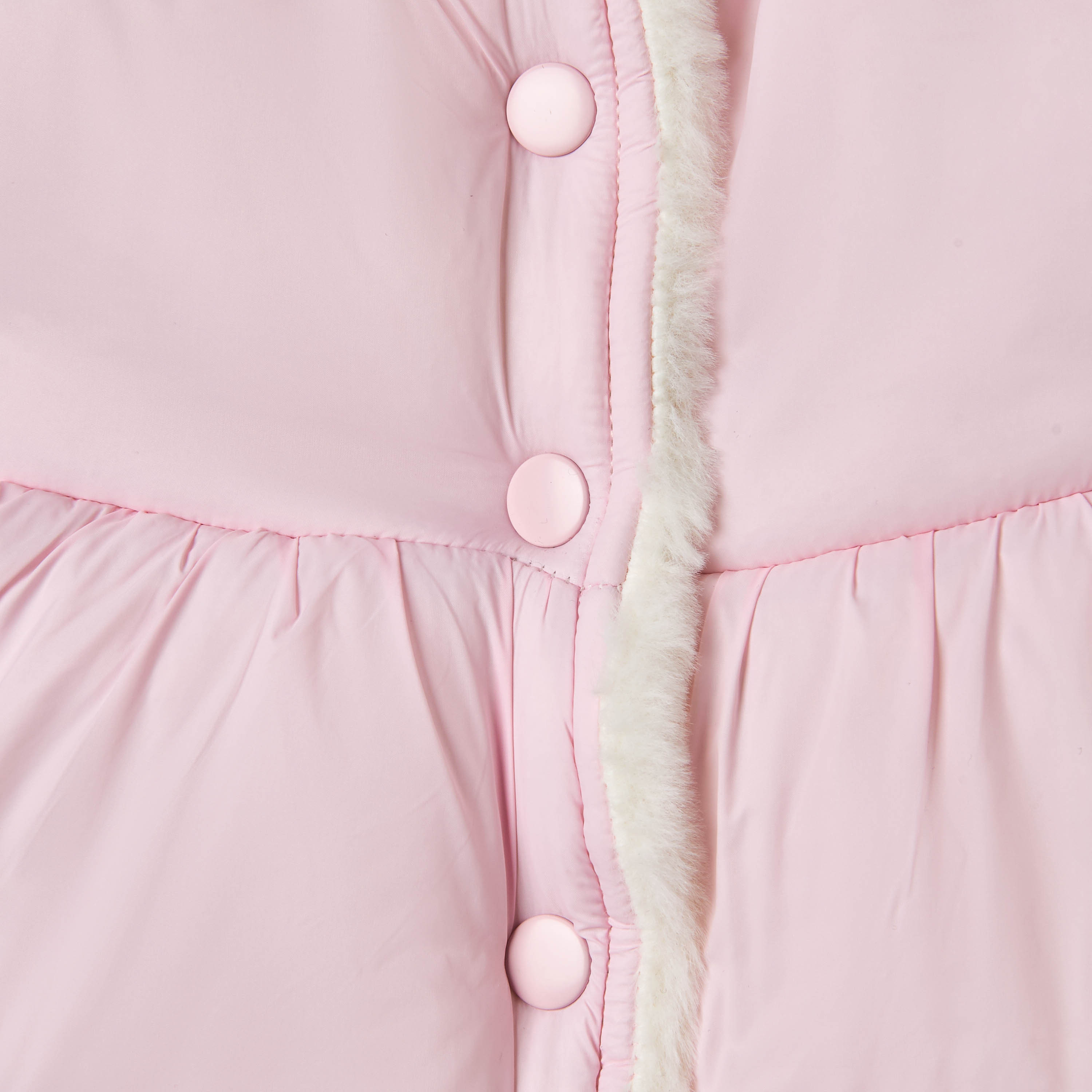 Juniors Solid Button Through Sleeveless Puffer Jacket-baby-girls-clothing-jacketsandcoats-image-4