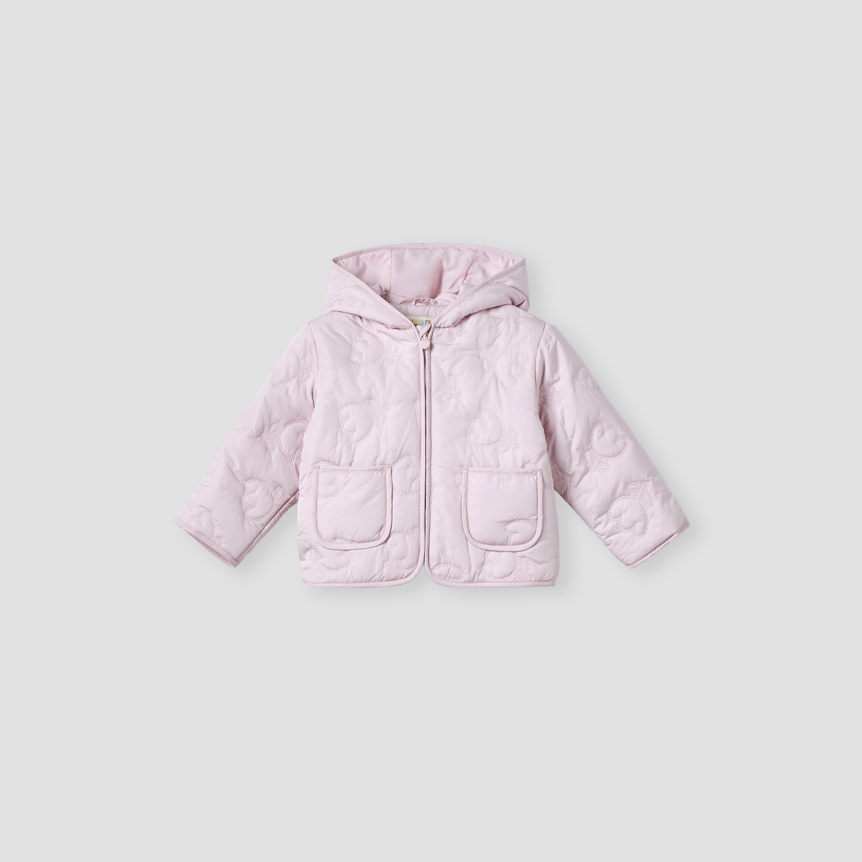 Juniors Quilted Zip Through Hooded Jacket with Pockets-baby-girls-clothing-jacketsandcoats-image-1