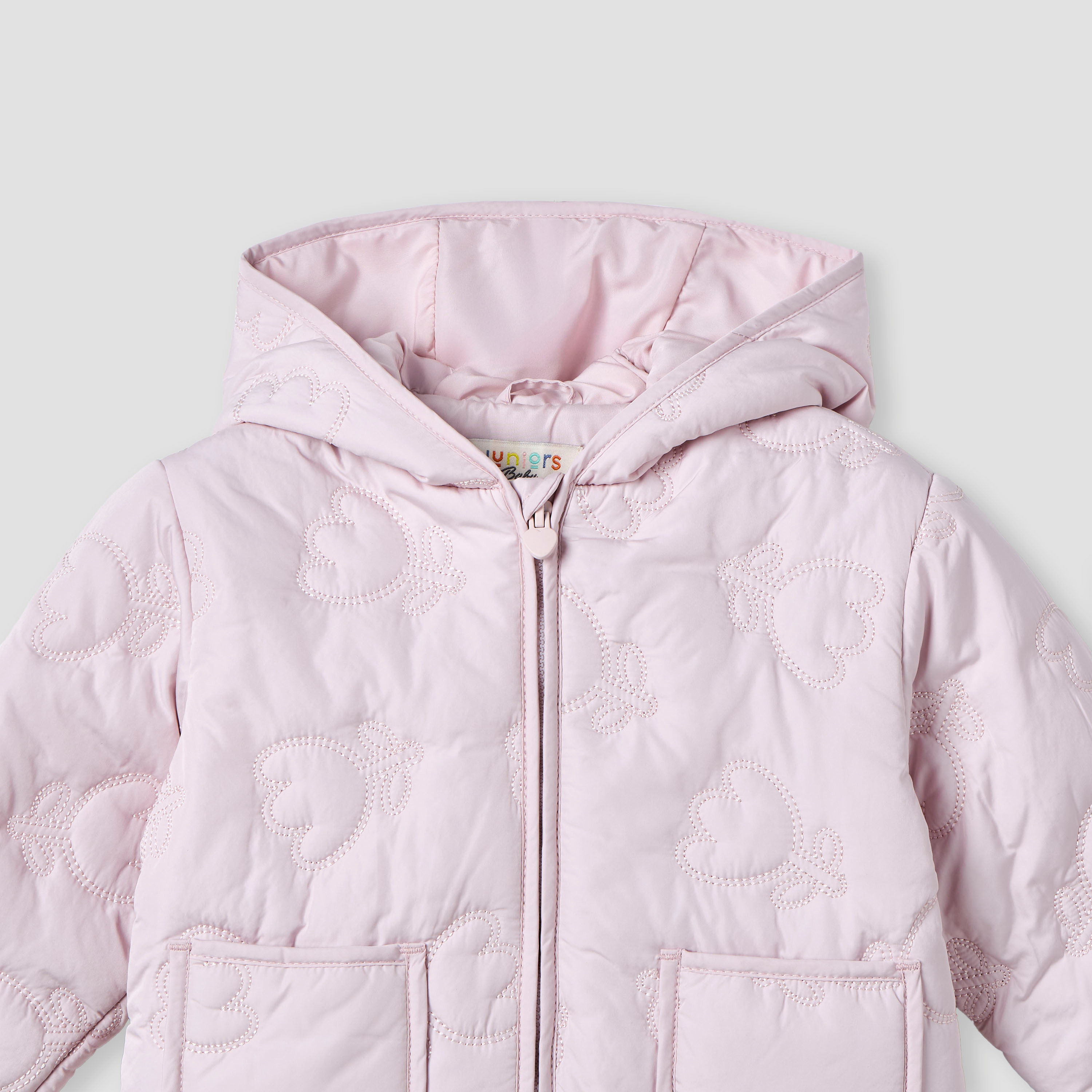 Juniors Quilted Zip Through Hooded Jacket with Pockets-baby-girls-clothing-jacketsandcoats-image-4