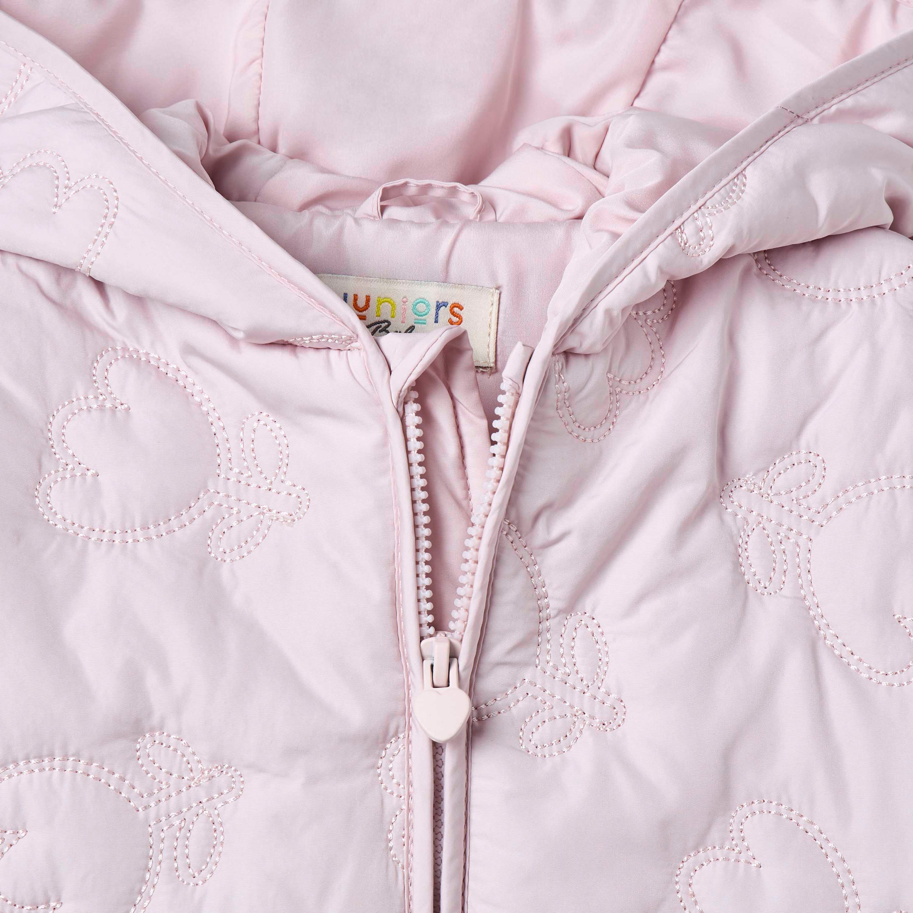 Juniors Quilted Zip Through Hooded Jacket with Pockets-baby-girls-clothing-jacketsandcoats-image-5