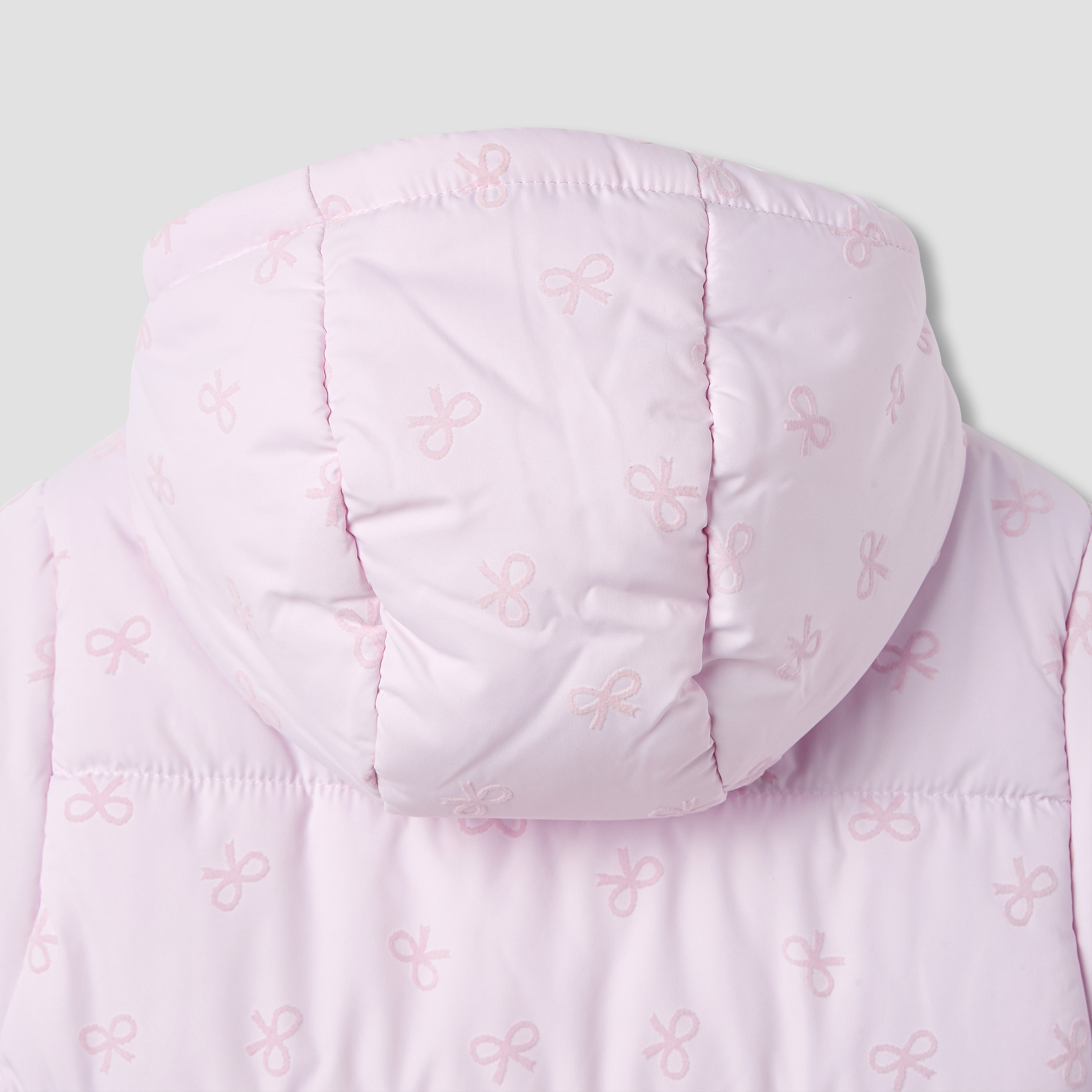 Juniors Bow Print Hooded Heavy Jacket with Long Sleeves-baby-girls-clothing-jacketsandcoats-image-5