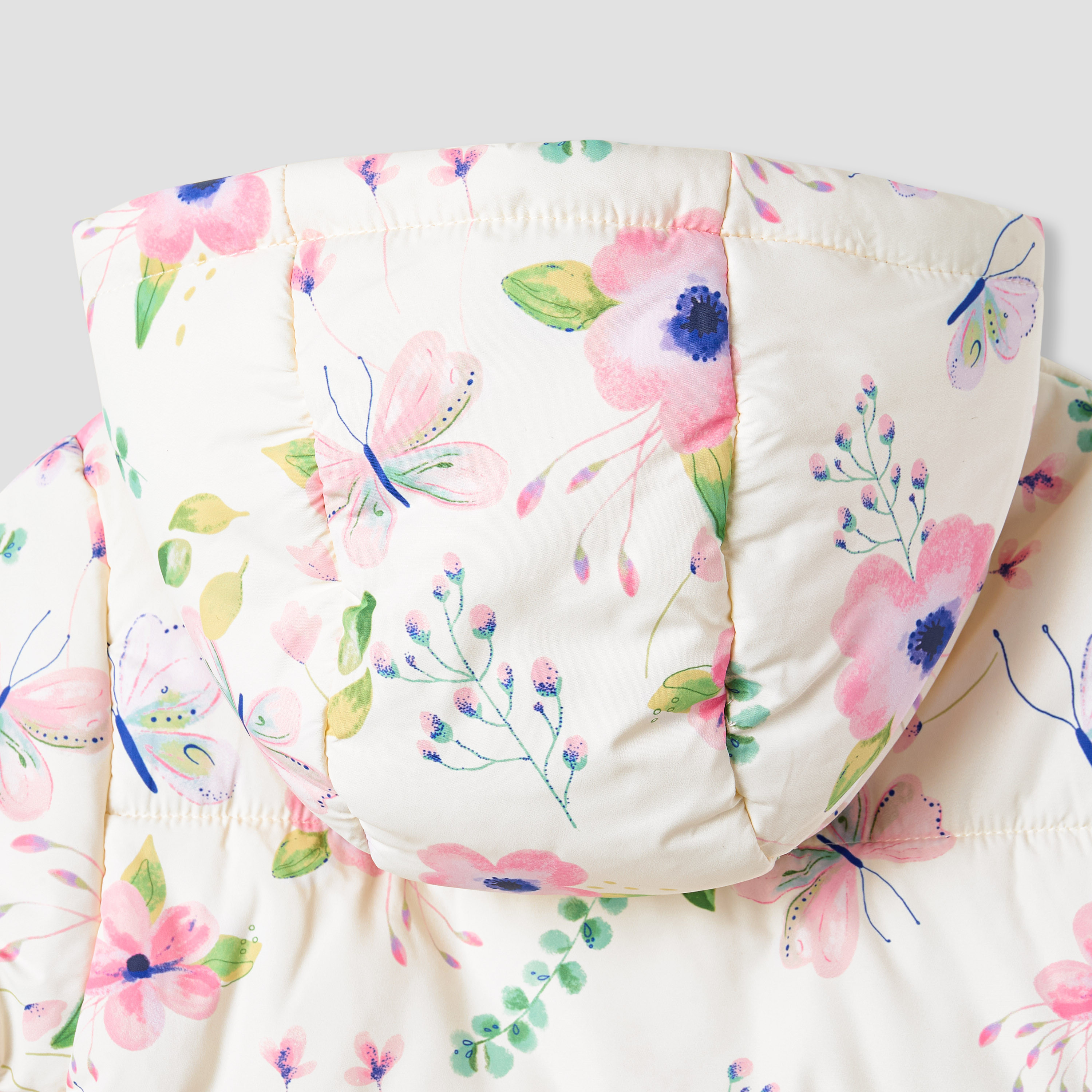 Juniors Floral Print Hooded Heavy Jacket with Long Sleeves-baby-girls-clothing-jacketsandcoats-image-5