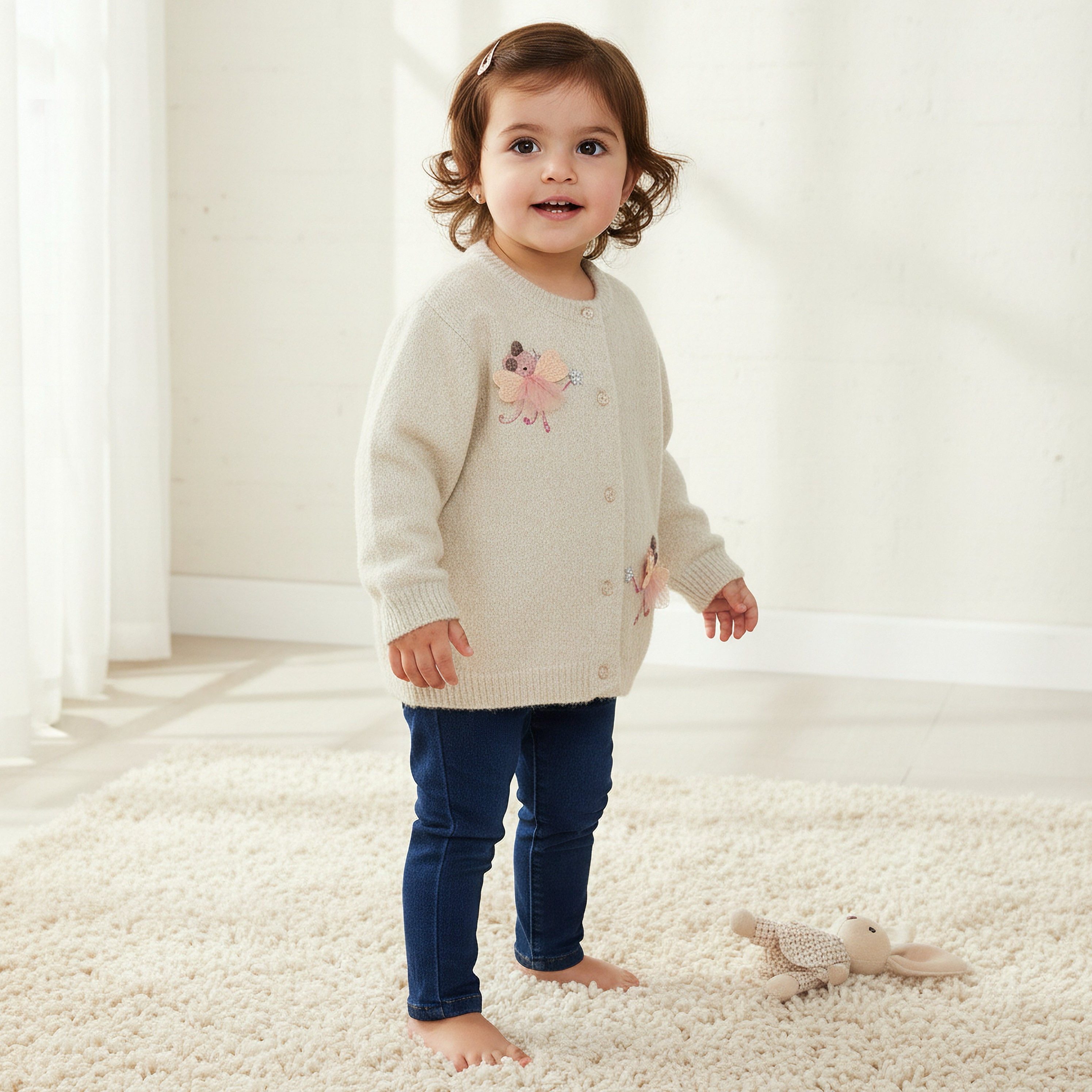 كارديجان مطرز بأزرار إغلاق وأكمام طويلة من جونيورز-baby-girls-clothing-jumpersandcardigans-image-6