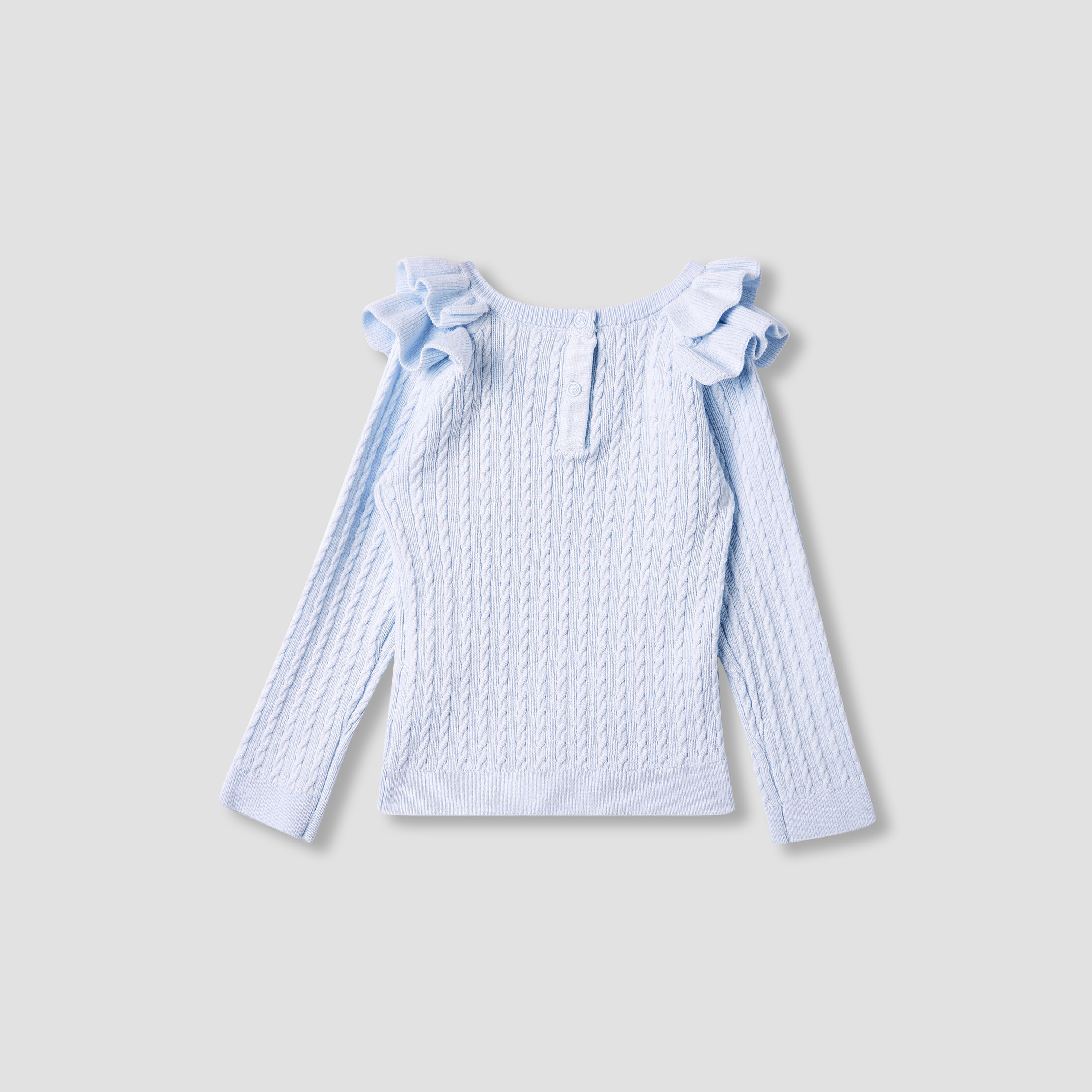 Juniors Textured Sweater with Long Sleeves and Ruffle Detail-baby-girls-clothing-jumpersandcardigans-image-2