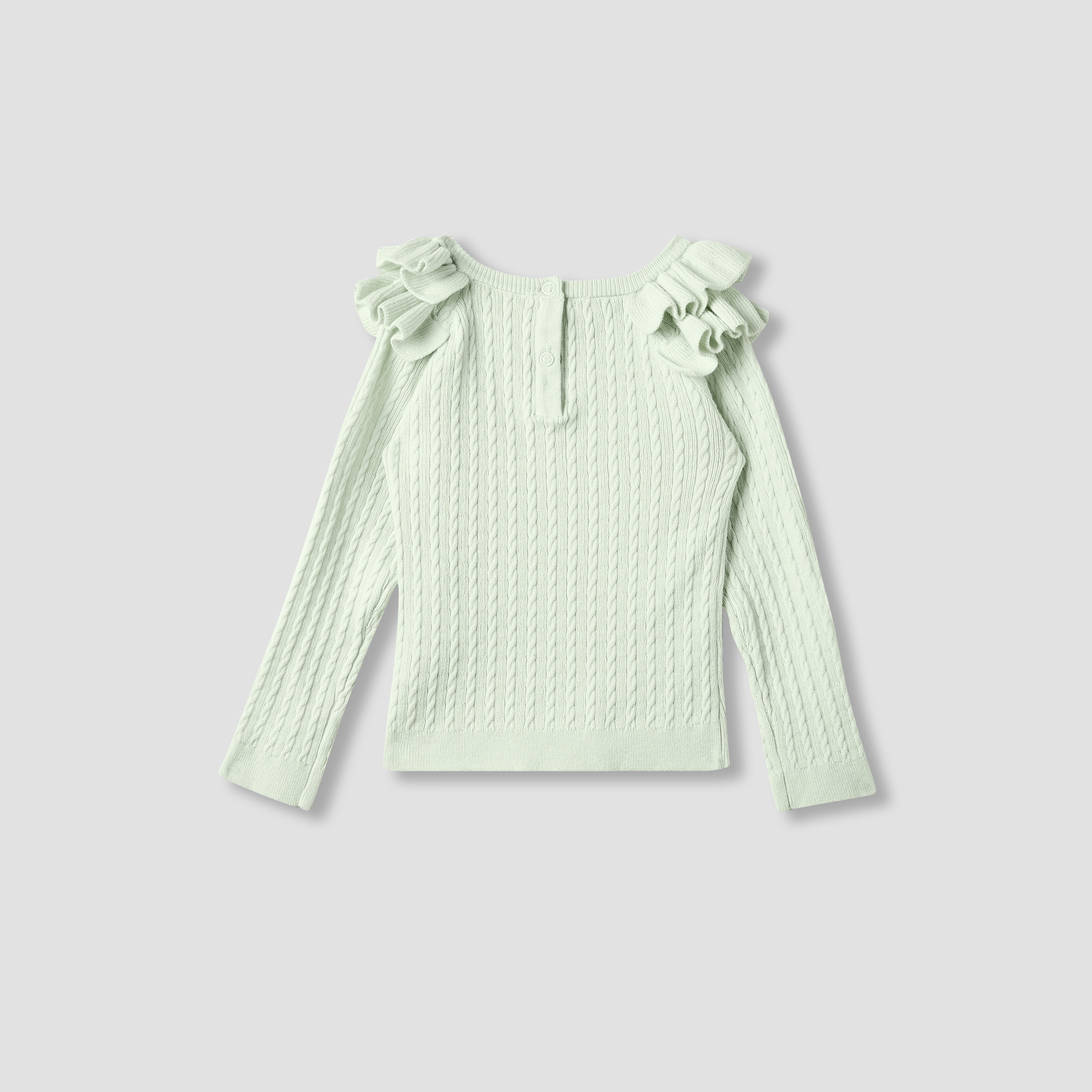 Juniors Textured Sweater with Long Sleeves and Ruffle Detail-baby-girls-clothing-jumpersandcardigans-image-3