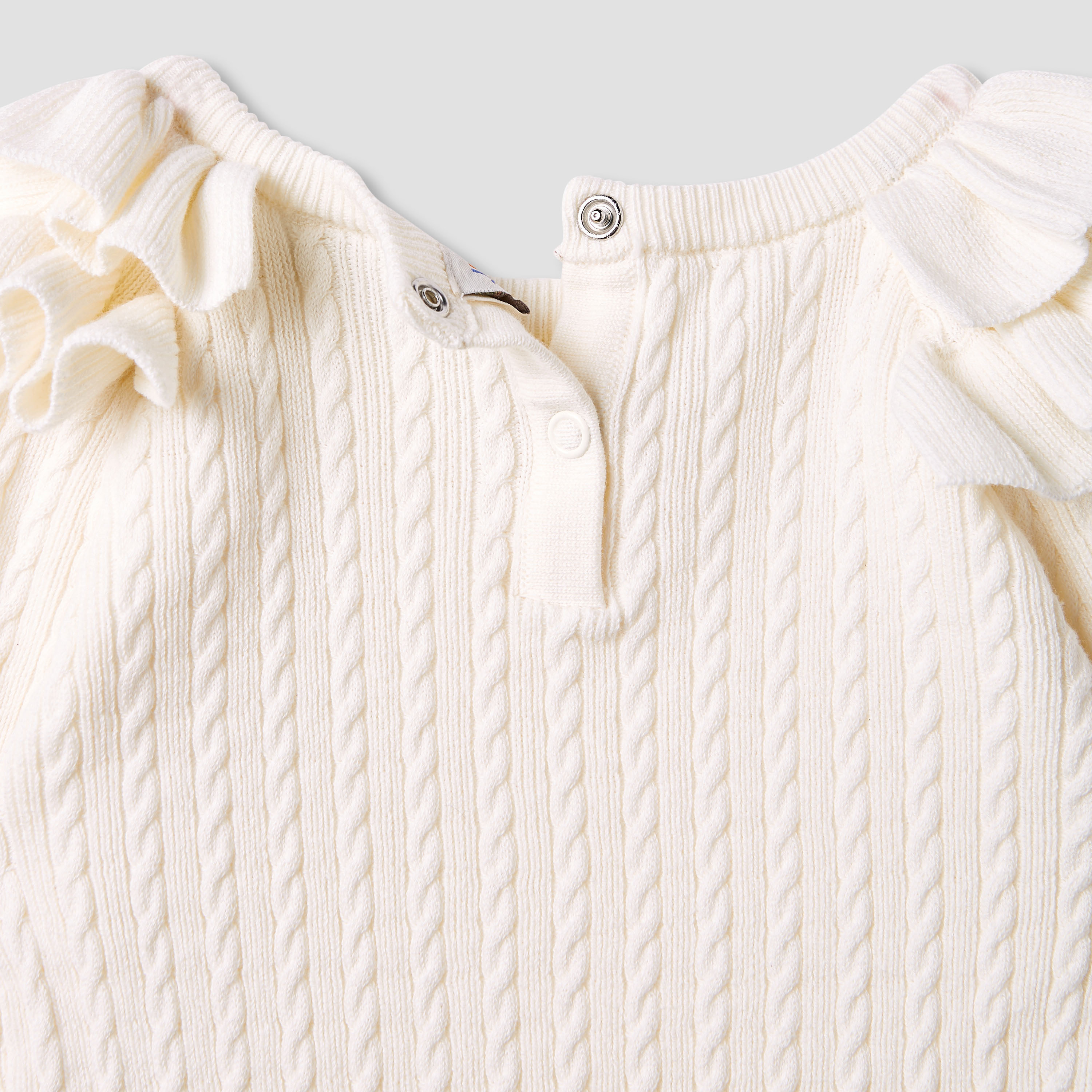 Juniors Textured Sweater with Long Sleeves and Ruffle Detail-baby-girls-clothing-jumpersandcardigans-image-4