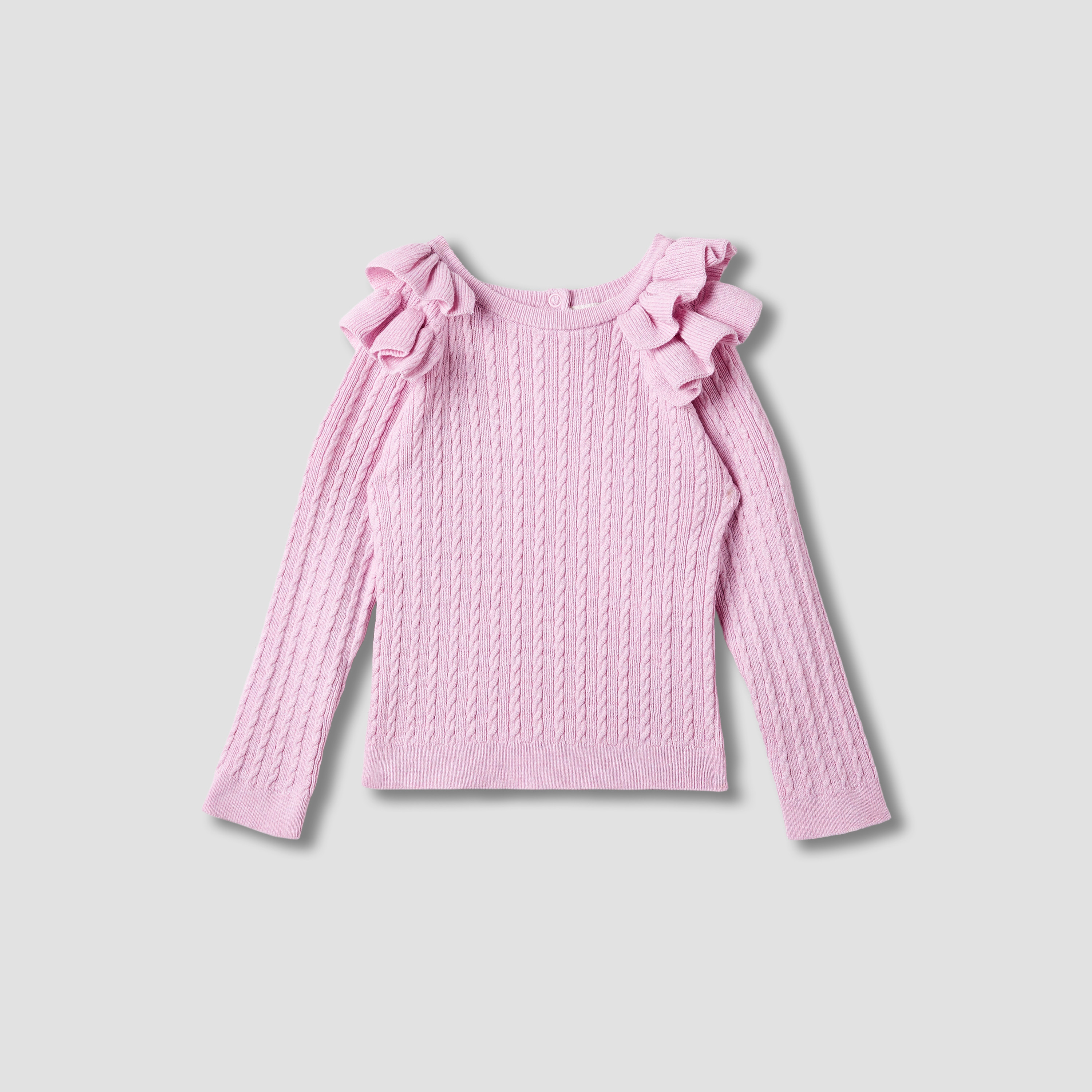 كنزة بارزة الملمس بأكمام طويلة وتفاصيل كشكش من جونيورز-baby-girls-clothing-jumpersandcardigans-image-5