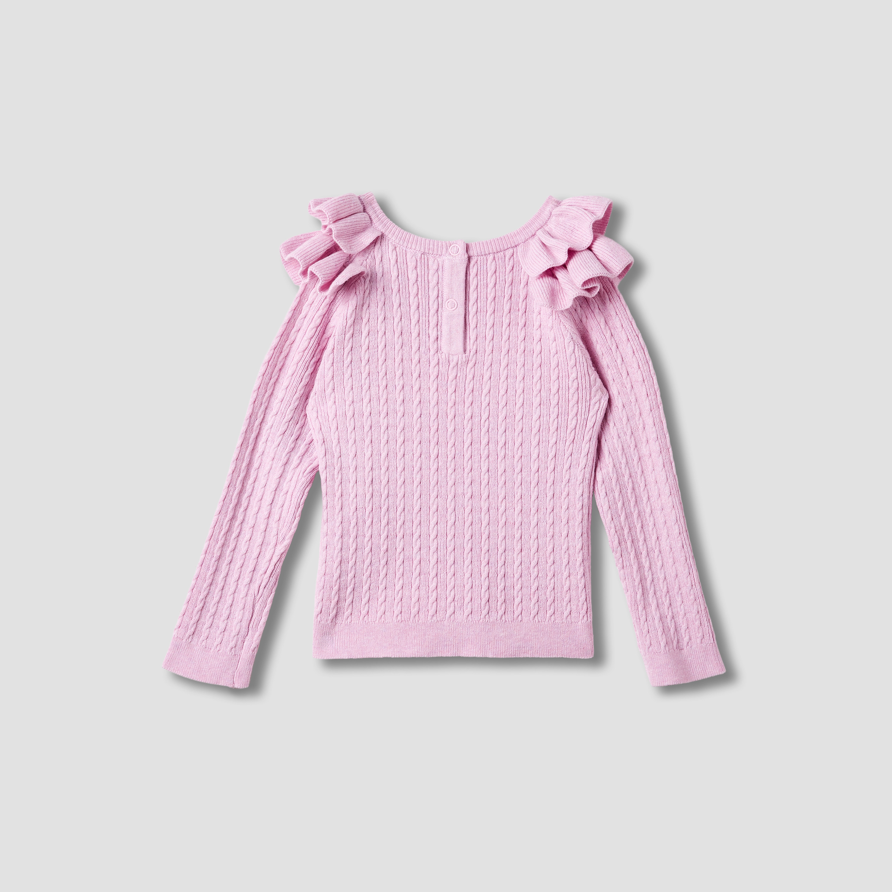 كنزة بارزة الملمس بأكمام طويلة وتفاصيل كشكش من جونيورز-baby-girls-clothing-jumpersandcardigans-image-4