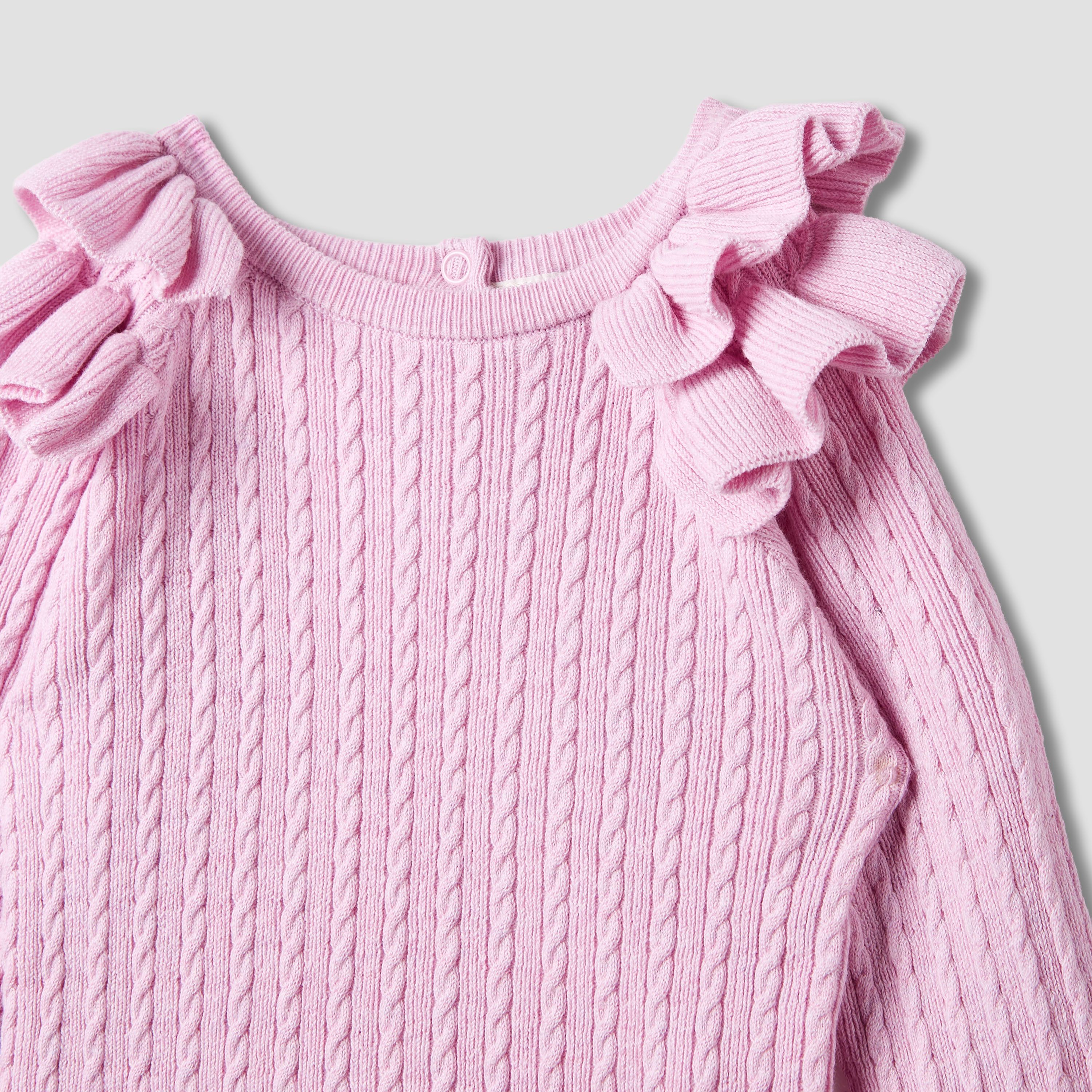 كنزة بارزة الملمس بأكمام طويلة وتفاصيل كشكش من جونيورز-baby-girls-clothing-jumpersandcardigans-image-3