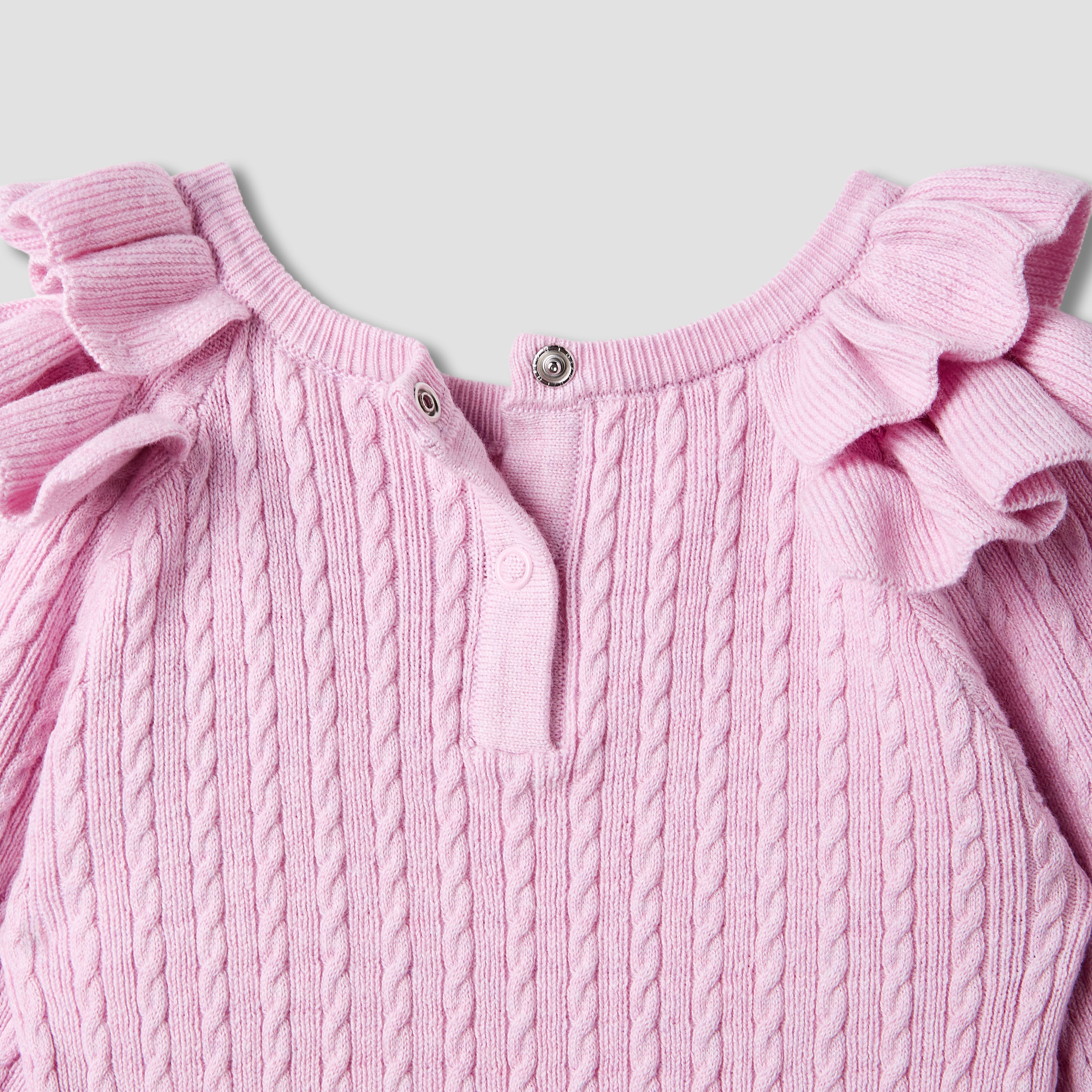 كنزة بارزة الملمس بأكمام طويلة وتفاصيل كشكش من جونيورز-baby-girls-clothing-jumpersandcardigans-image-2