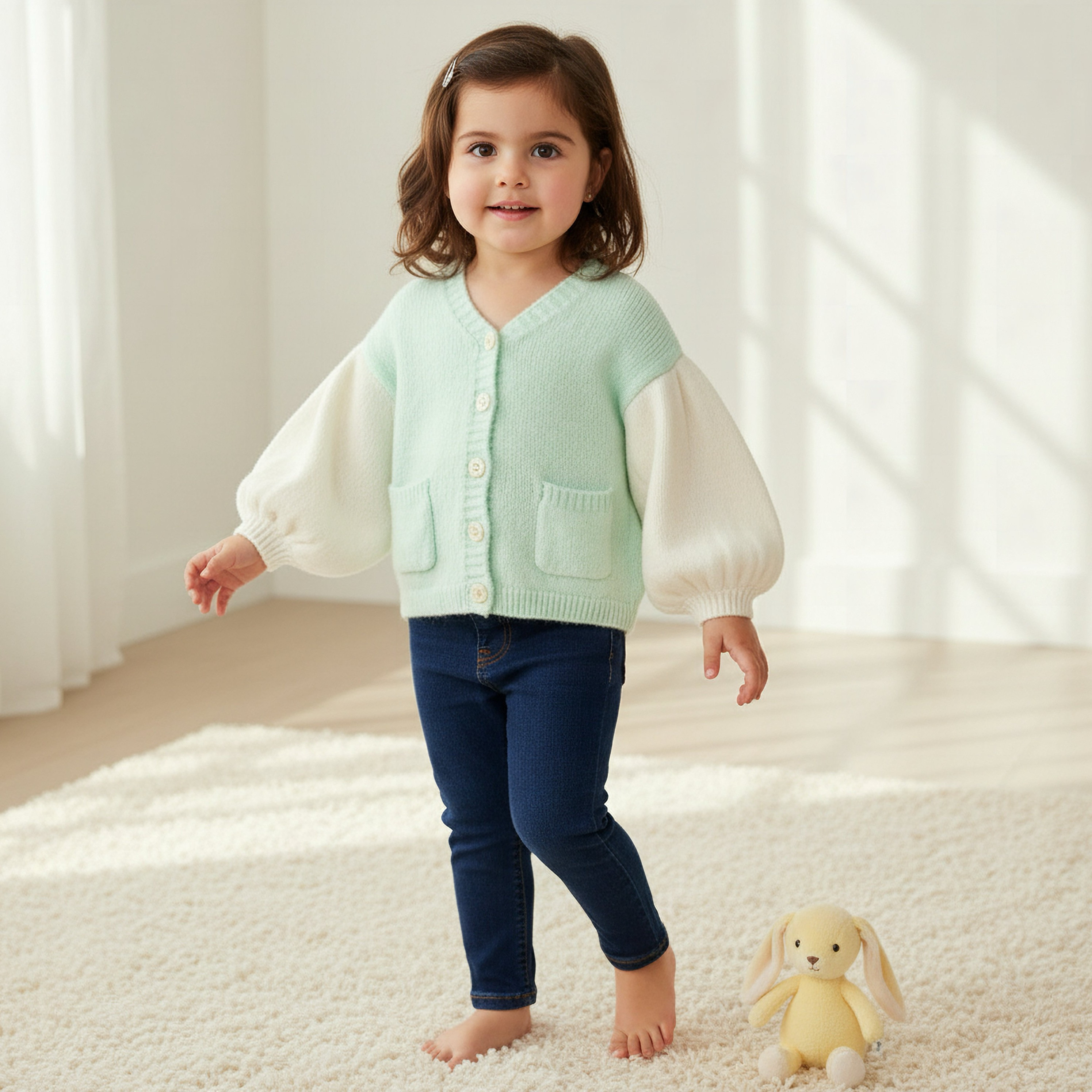 كارديجان بارز الملمس بأكمام طويلة من جونيورز-baby-girls-clothing-jumpersandcardigans-image-5