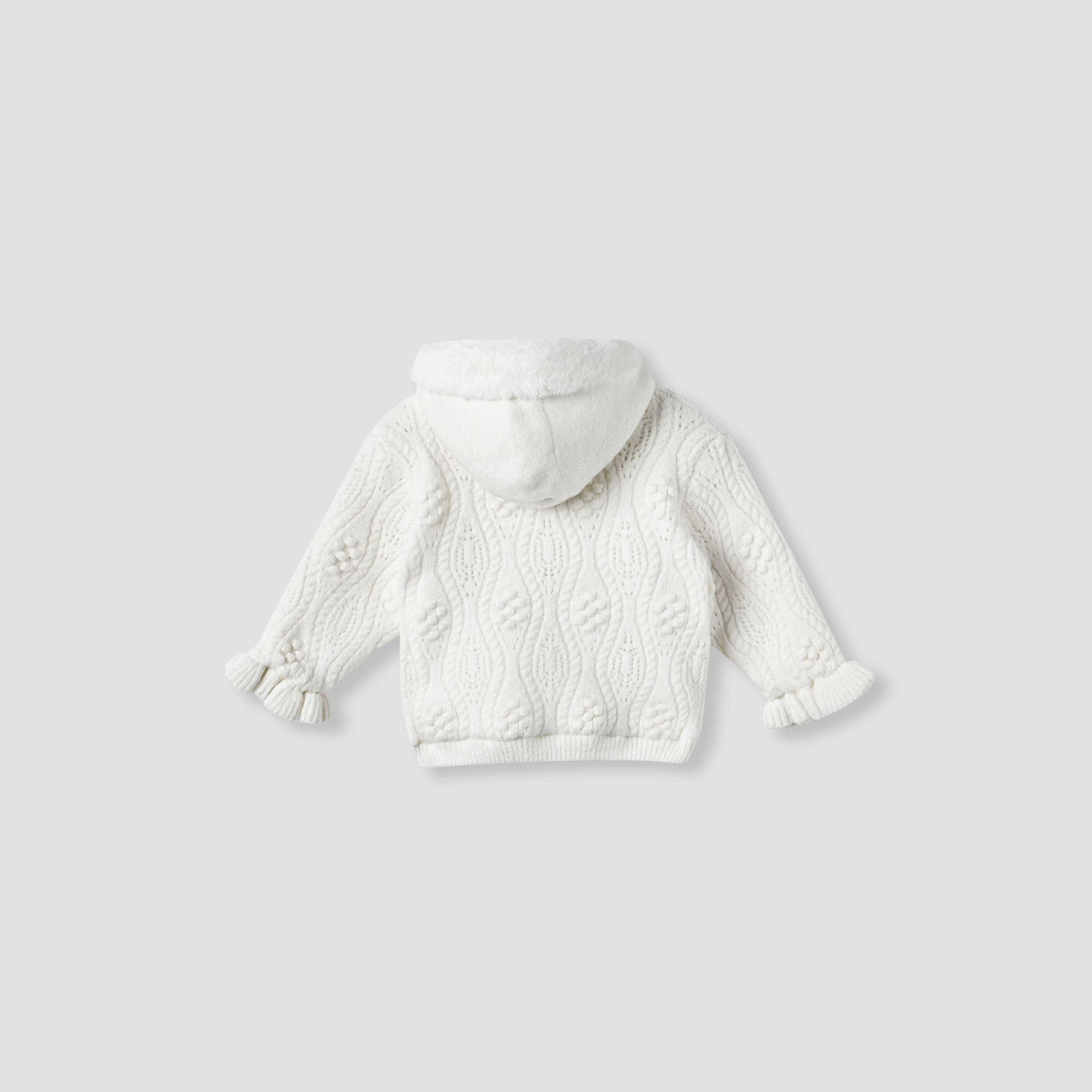 Juniors Textured Hooded Cardigan with Long Sleeves-baby-girls-clothing-jumpersandcardigans-image-3