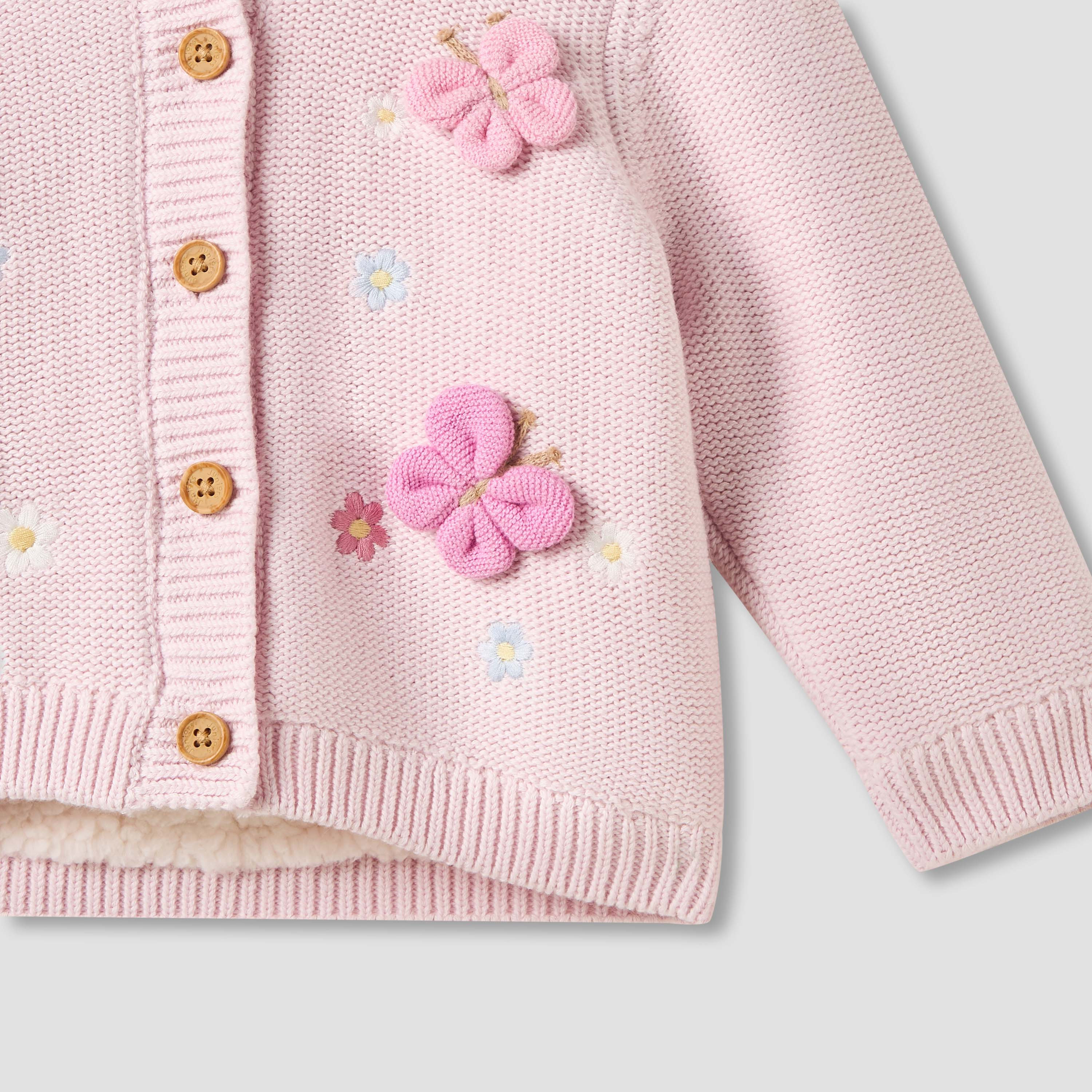 Juniors Butterfly Applique Hooded Cardigan with Long Sleeves-baby-girls-clothing-jumpersandcardigans-image-5