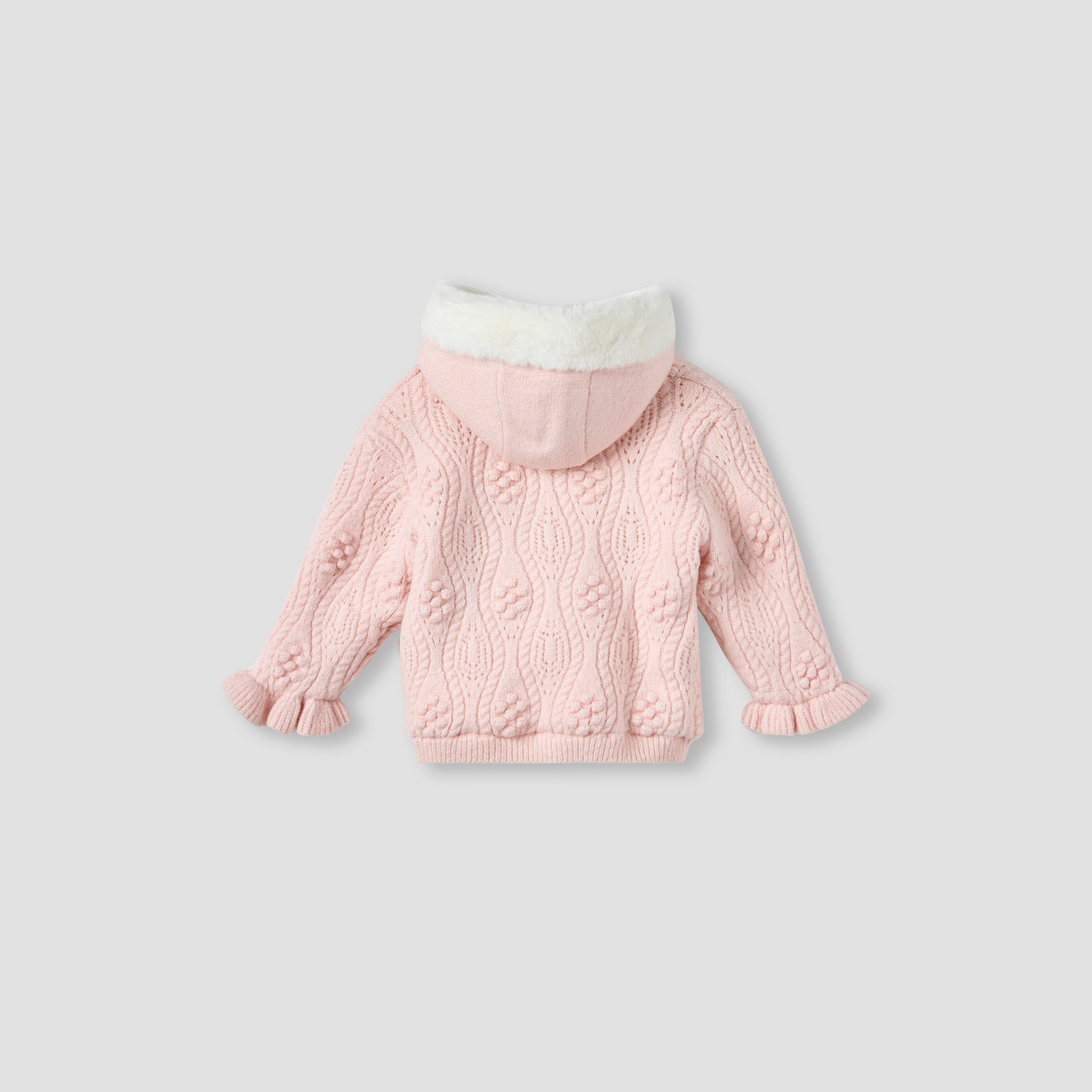Juniors Textured Hooded Cardigan with Long Sleeves-baby-girls-clothing-jumpersandcardigans-image-3