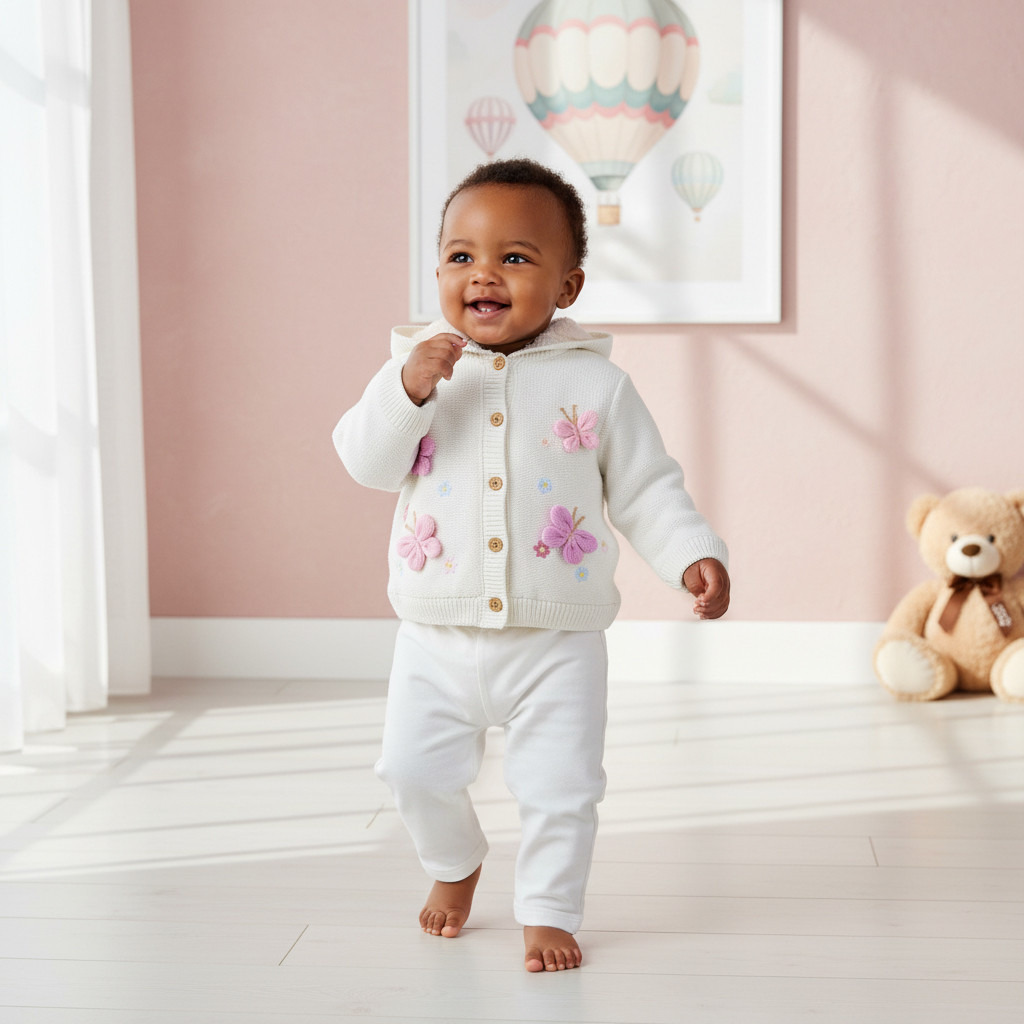 كارديجان بقبعة وأكمام طويلة وزينة فراشة من جونيورز-baby-girls-clothing-jumpersandcardigans-image-1