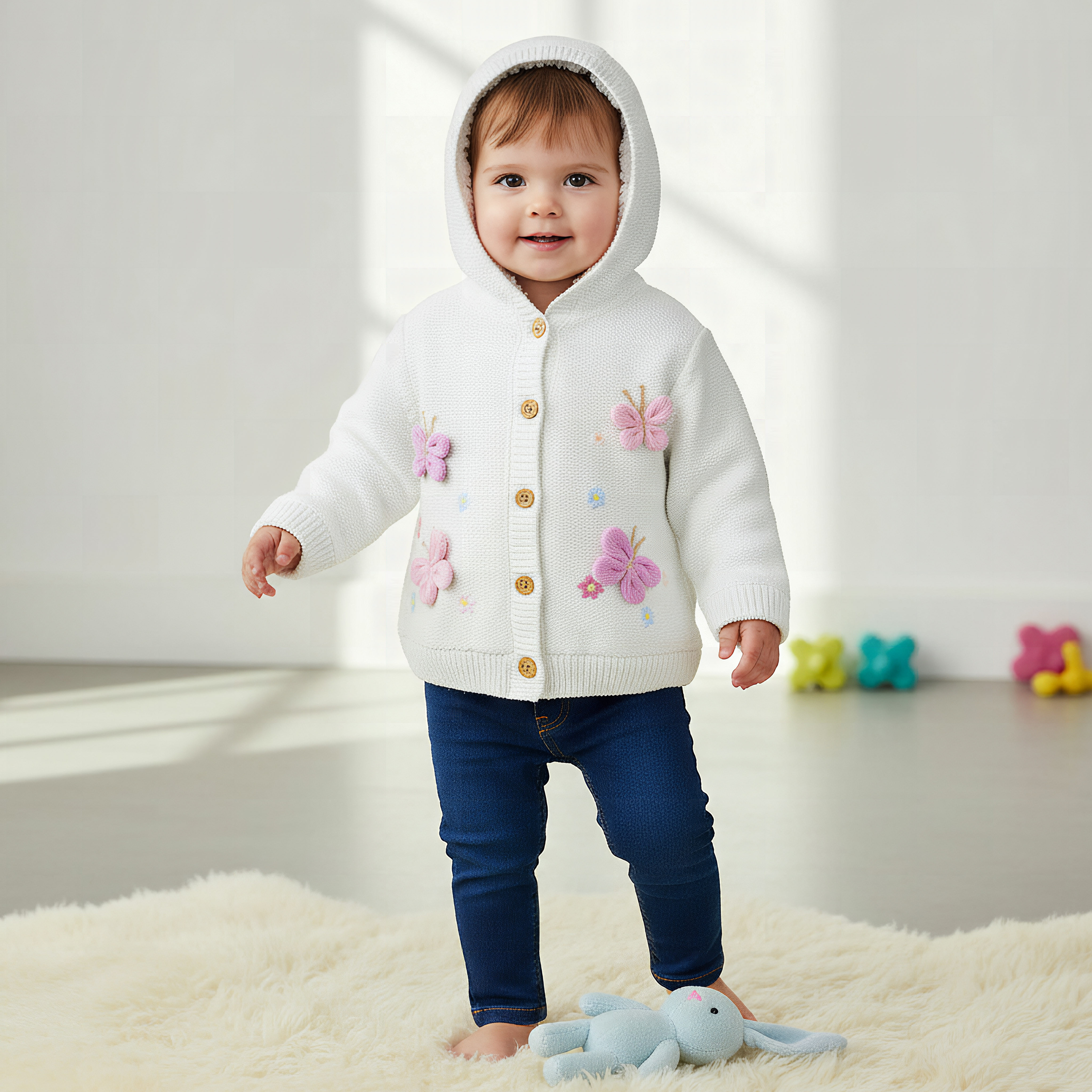 كارديجان بقبعة وأكمام طويلة وزينة فراشة من جونيورز-baby-girls-clothing-jumpersandcardigans-image-7