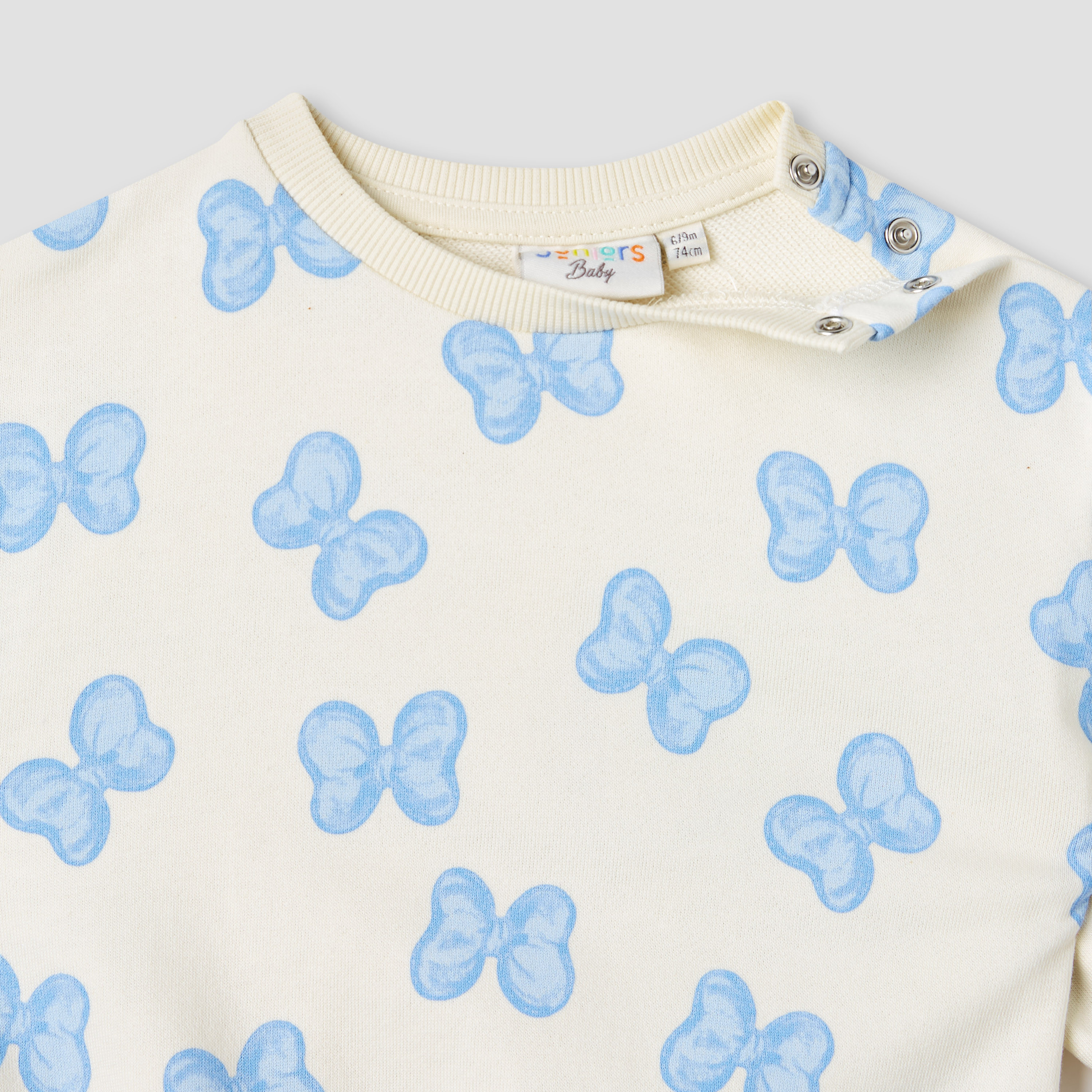 Juniors Butterfly Print Sweatshirt with Long Sleeves-baby-girls-clothing-winterwear-sweatshirts-image-3