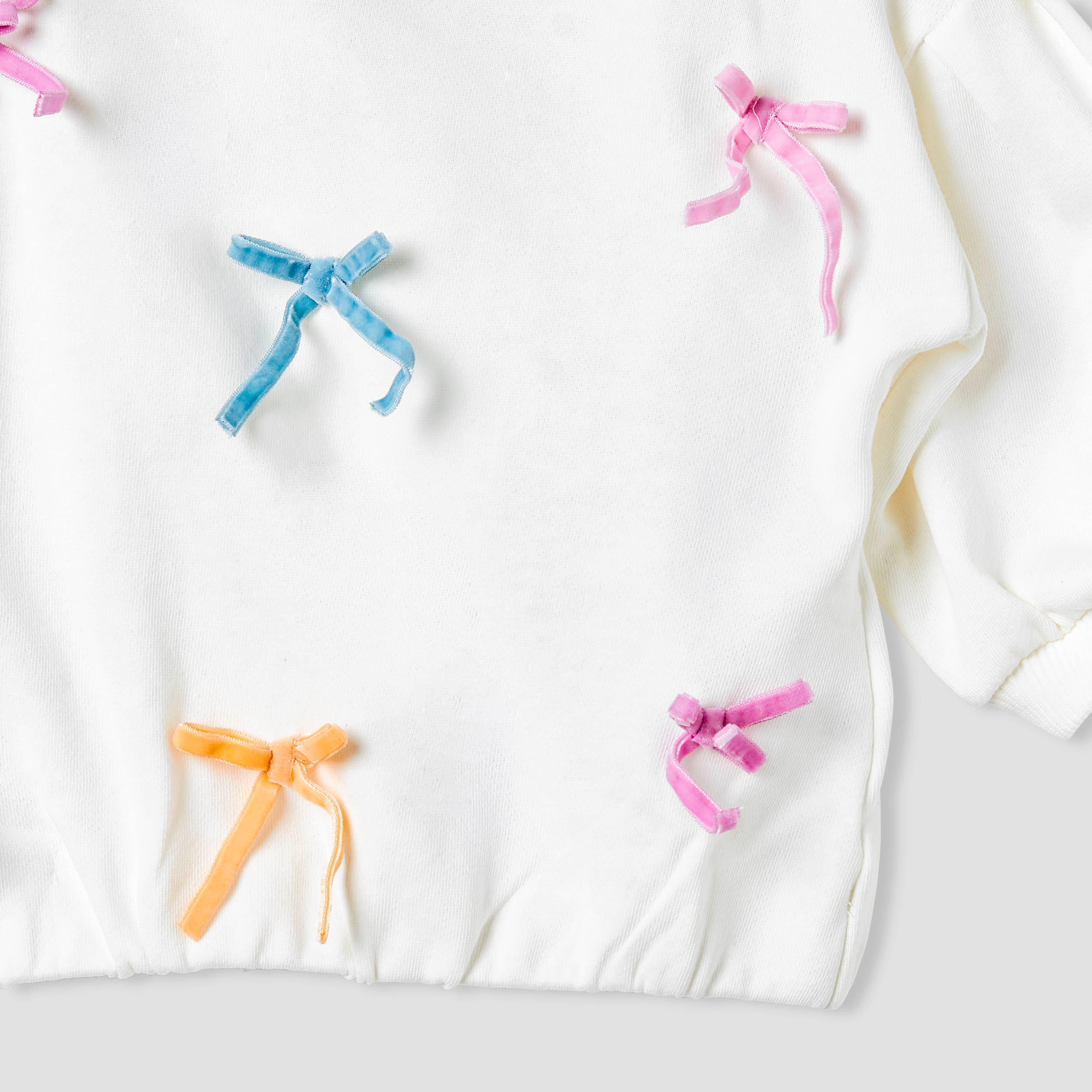 Juniors Bow Detail Sweatshirt with Long Sleeves-baby-girls-clothing-winterwear-sweatshirts-image-4