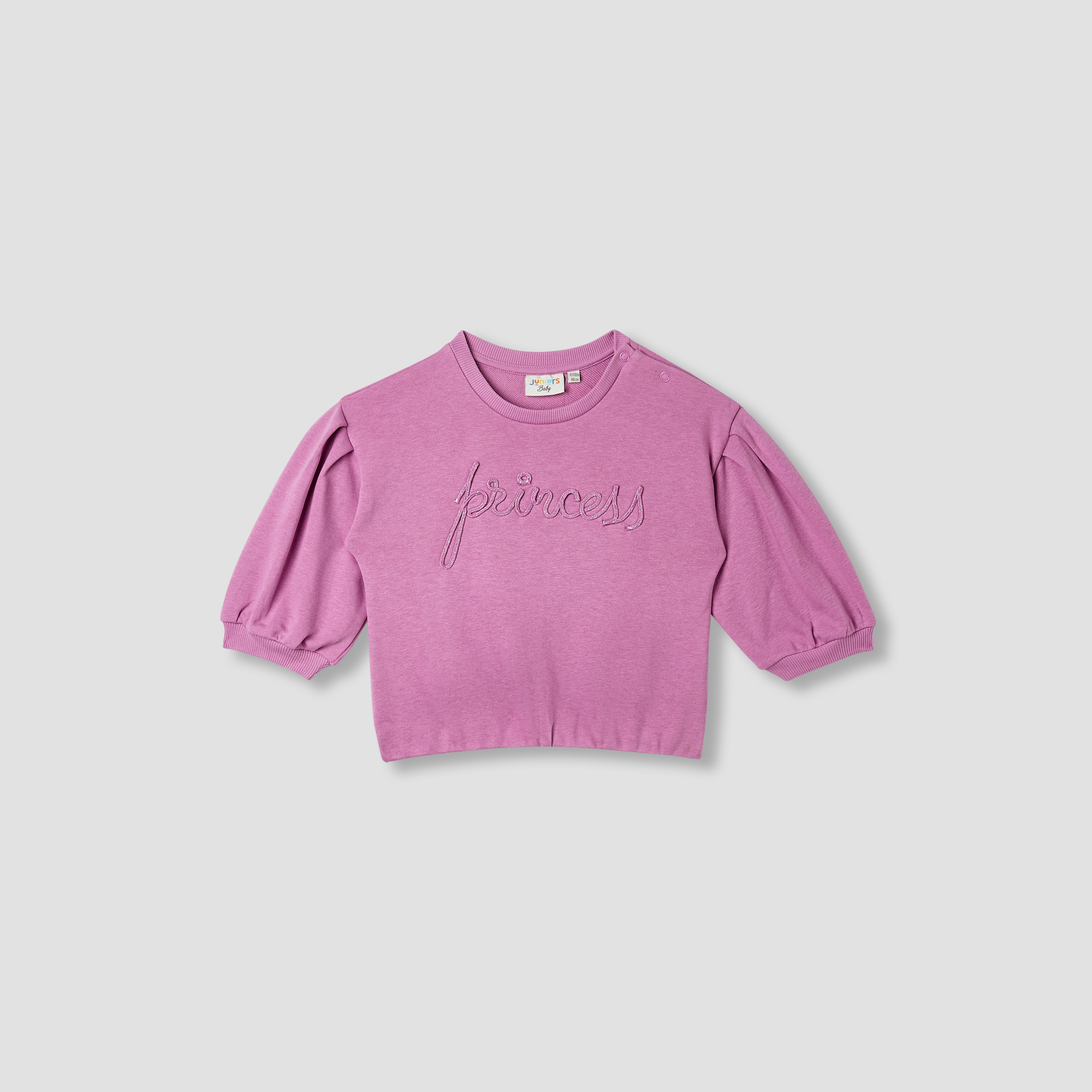 Juniors Princess Embroidered Sweatshirt with Long Sleeves-baby-girls-clothing-sweatshirts-image-1