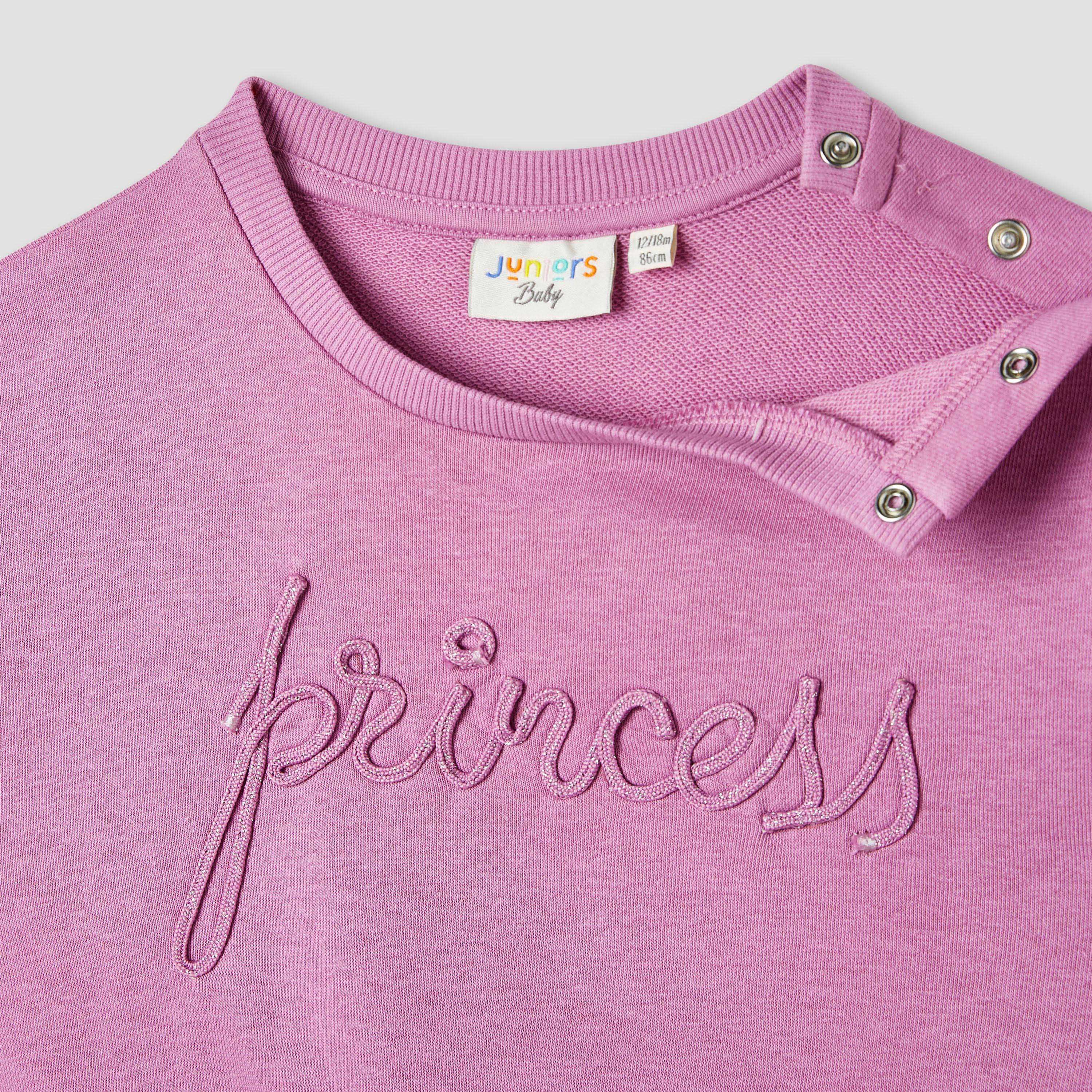 Juniors Princess Embroidered Sweatshirt with Long Sleeves-baby-girls-clothing-sweatshirts-image-3