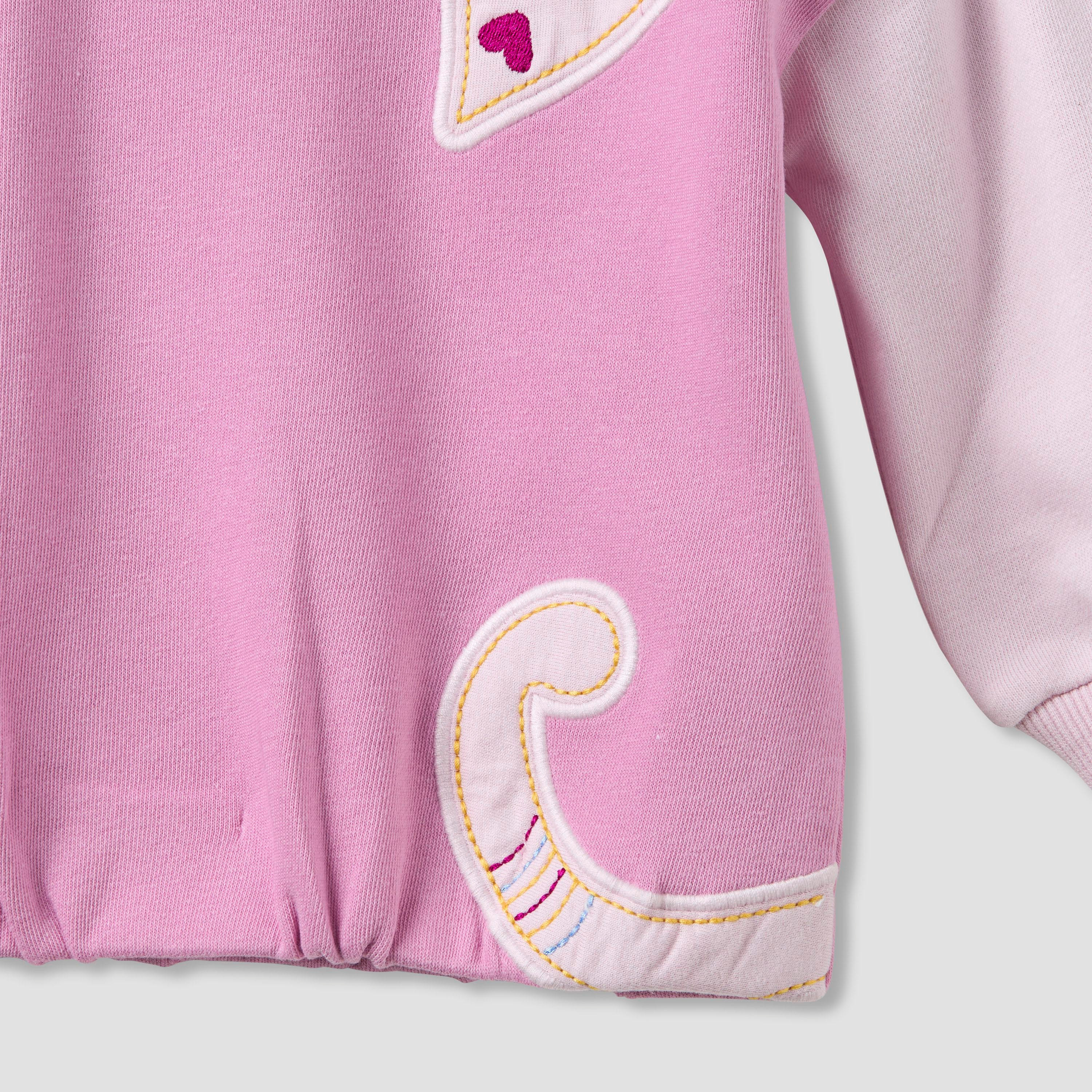 سويت شيرت بياقة مستديرة وأكمام طويلة وزخارف قطة للبنات من جونيورز-baby-girls-clothing-winterwear-sweatshirts-image-1