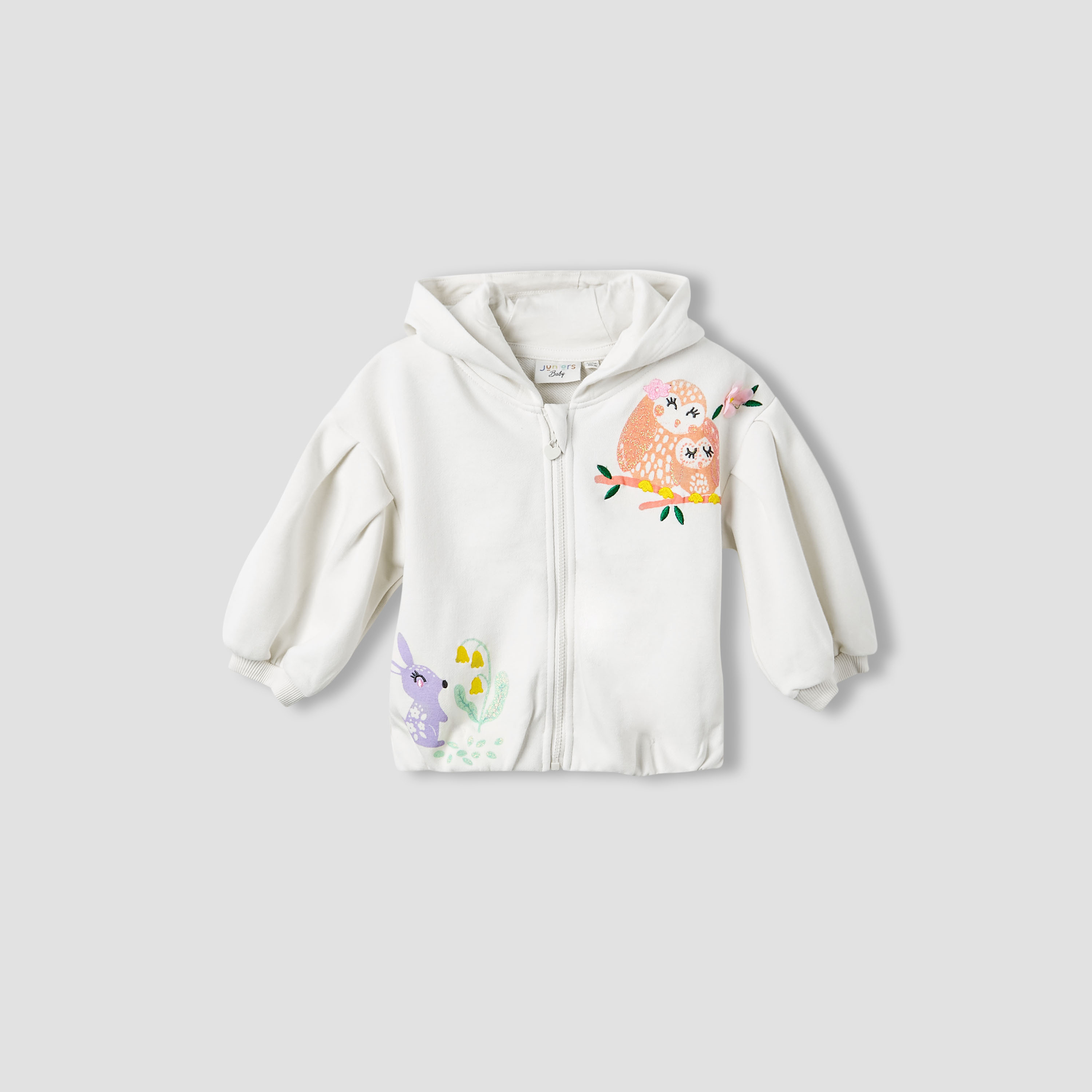 سويت شيرت بقبعة وأكمام طويلة وطبعات بومة للبنات من جونيورز-baby-girls-clothing-winterwear-sweatshirts-image-4