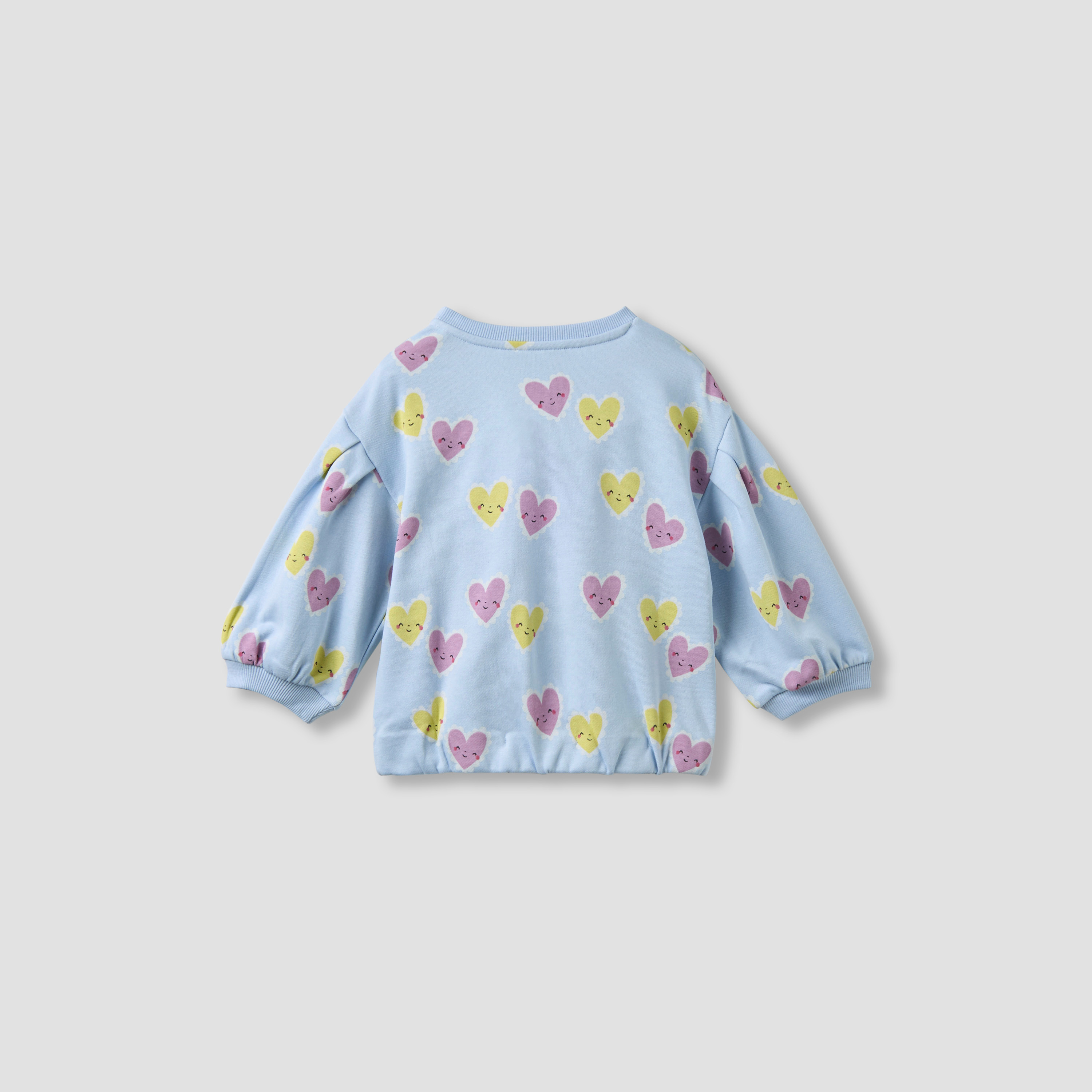 Juniors Girls Round Neck Sweatshirt with Heart Print - Cotton - Long Sleeves-baby-girls-clothing-winterwear-sweatshirts-image-2