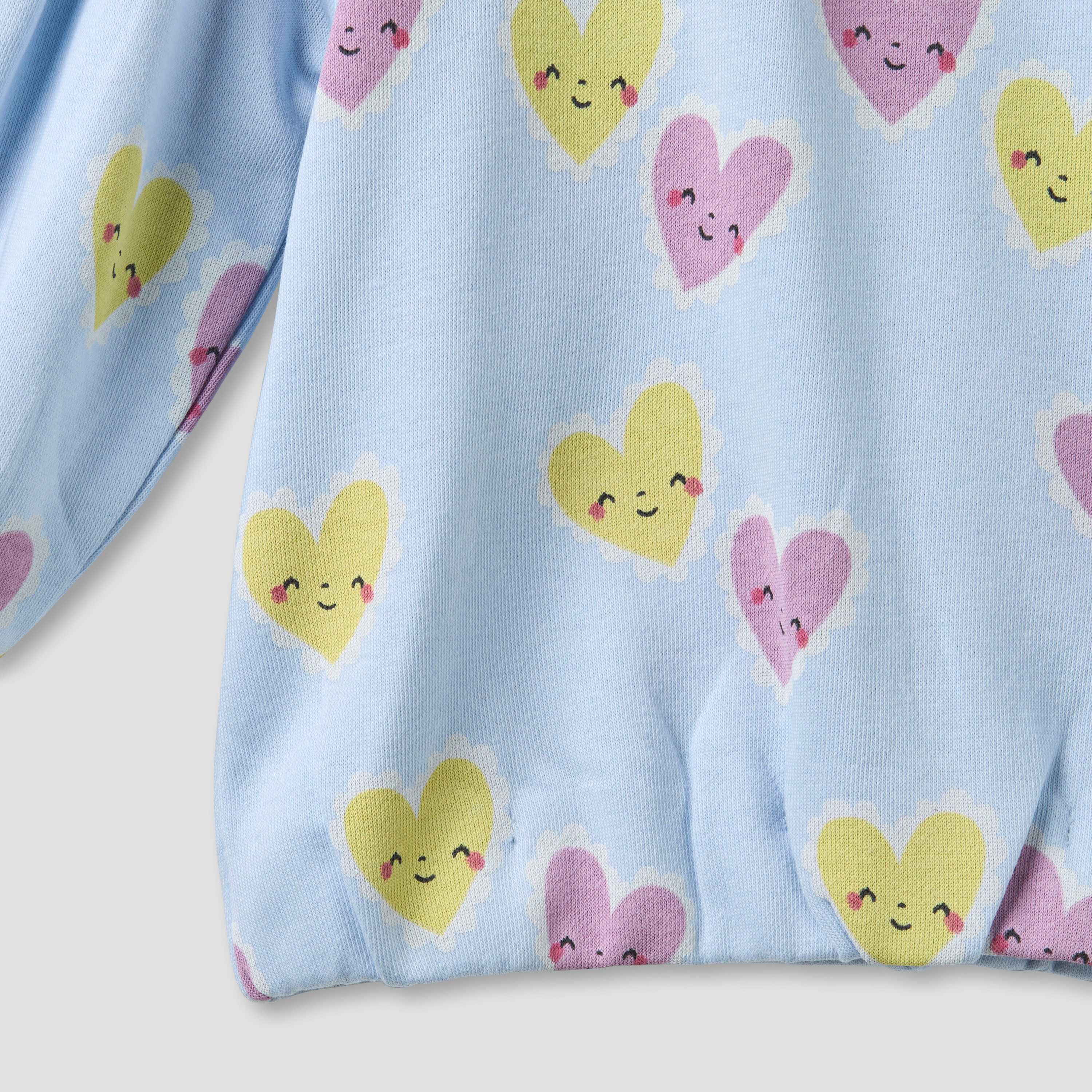 Juniors Girls Round Neck Sweatshirt with Heart Print - Cotton - Long Sleeves-baby-girls-clothing-winterwear-sweatshirts-image-4