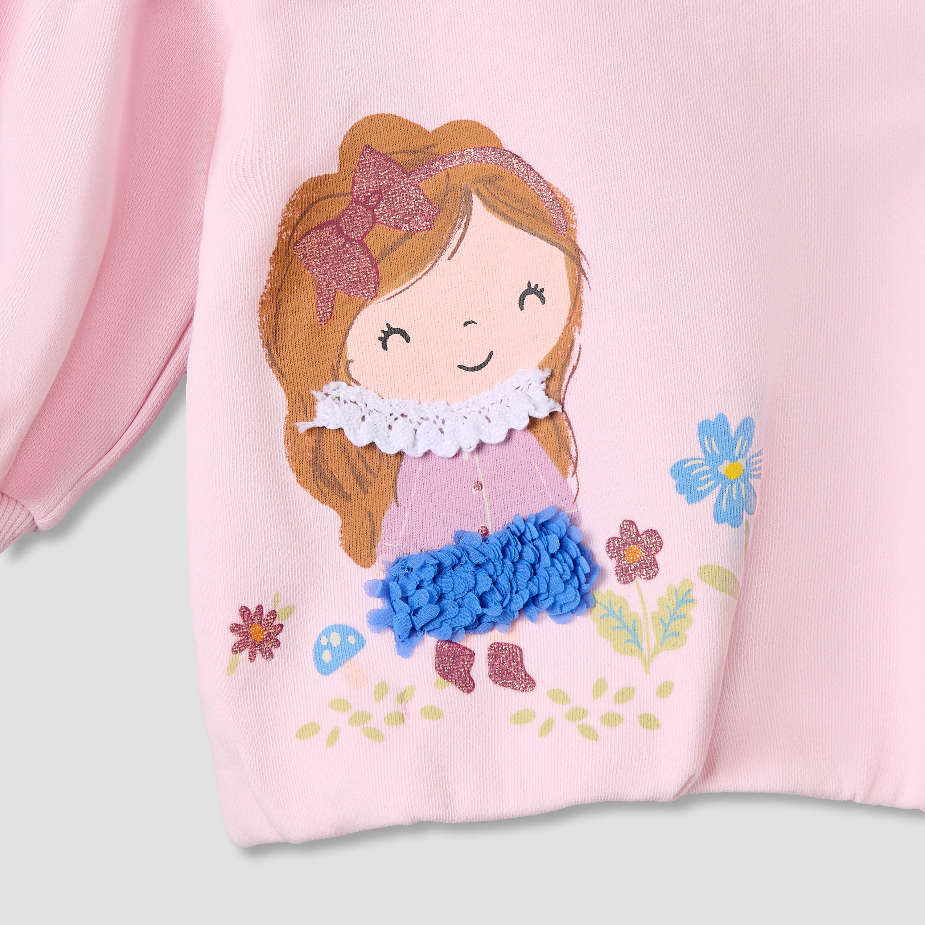 Juniors Graphic Print Sweatshirt with Long Sleeves-baby-girls-clothing-sweatshirts-image-5
