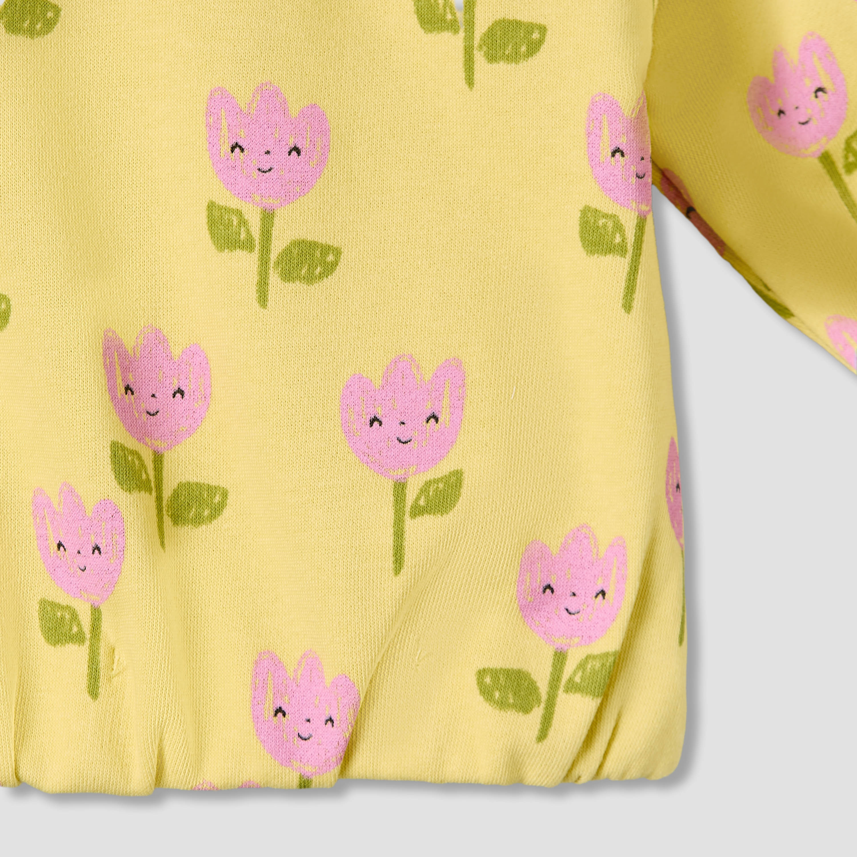 Juniors Floral Print Sweatshirt with Long Sleeves-baby-girls-clothing-winterwear-sweatshirts-image-5