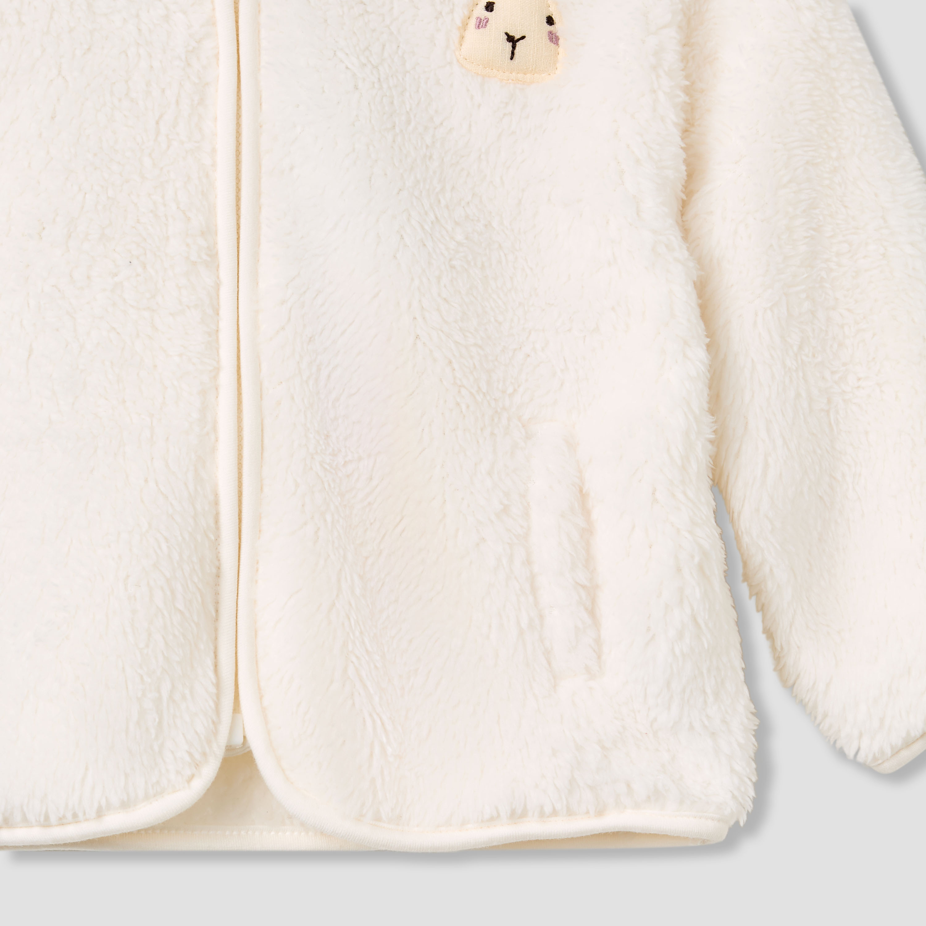 Juniors Bunny Applique Hoodie with Long Sleeves-baby-girls-clothing-winterwear-jacketsandcoats-image-4