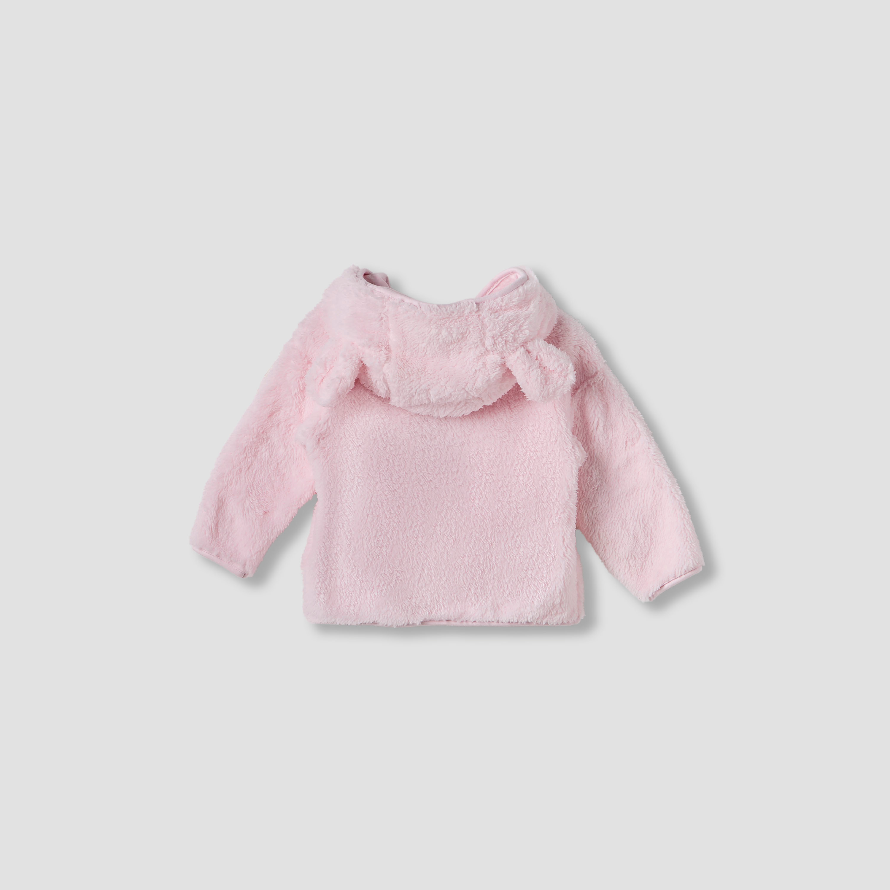 Juniors Bunny Applique Zip Through Hooded Jacket with Long Sleeves-baby-girls-clothing-winterwear-jacketsandcoats-image-2