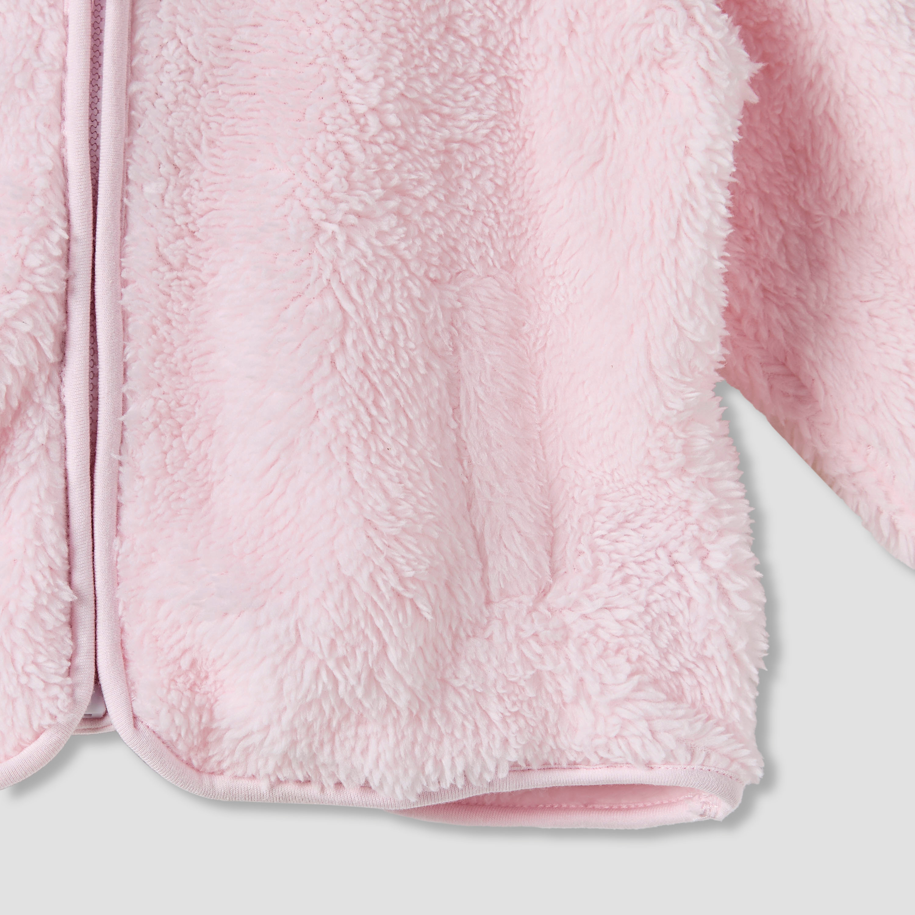 Juniors Bunny Applique Zip Through Hooded Jacket with Long Sleeves-baby-girls-clothing-winterwear-jacketsandcoats-image-4