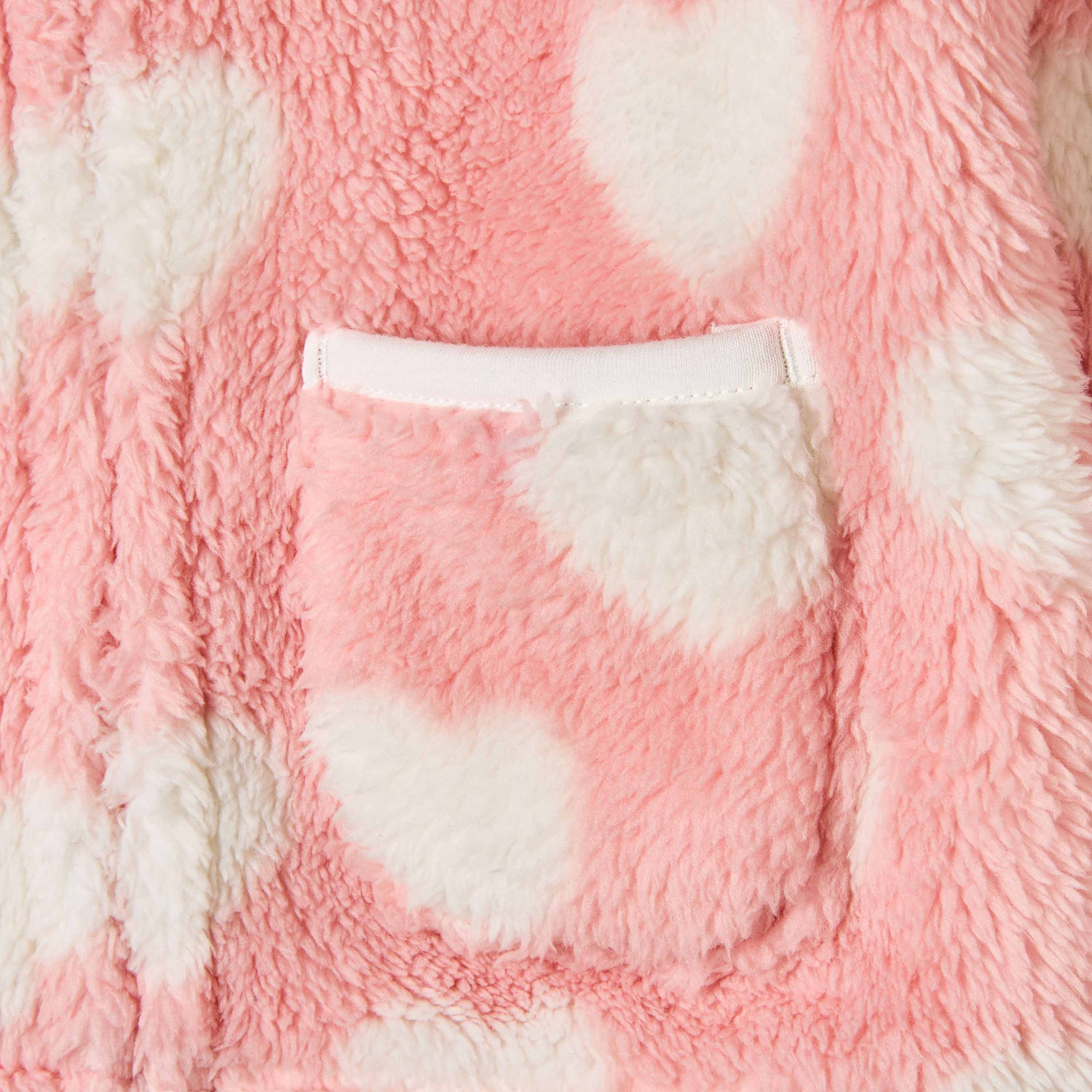 Juniors Heart Print Hooded Jacket with Zip Closure and Pockets-baby-girls-clothing-winterwear-jacketsandcoats-image-5