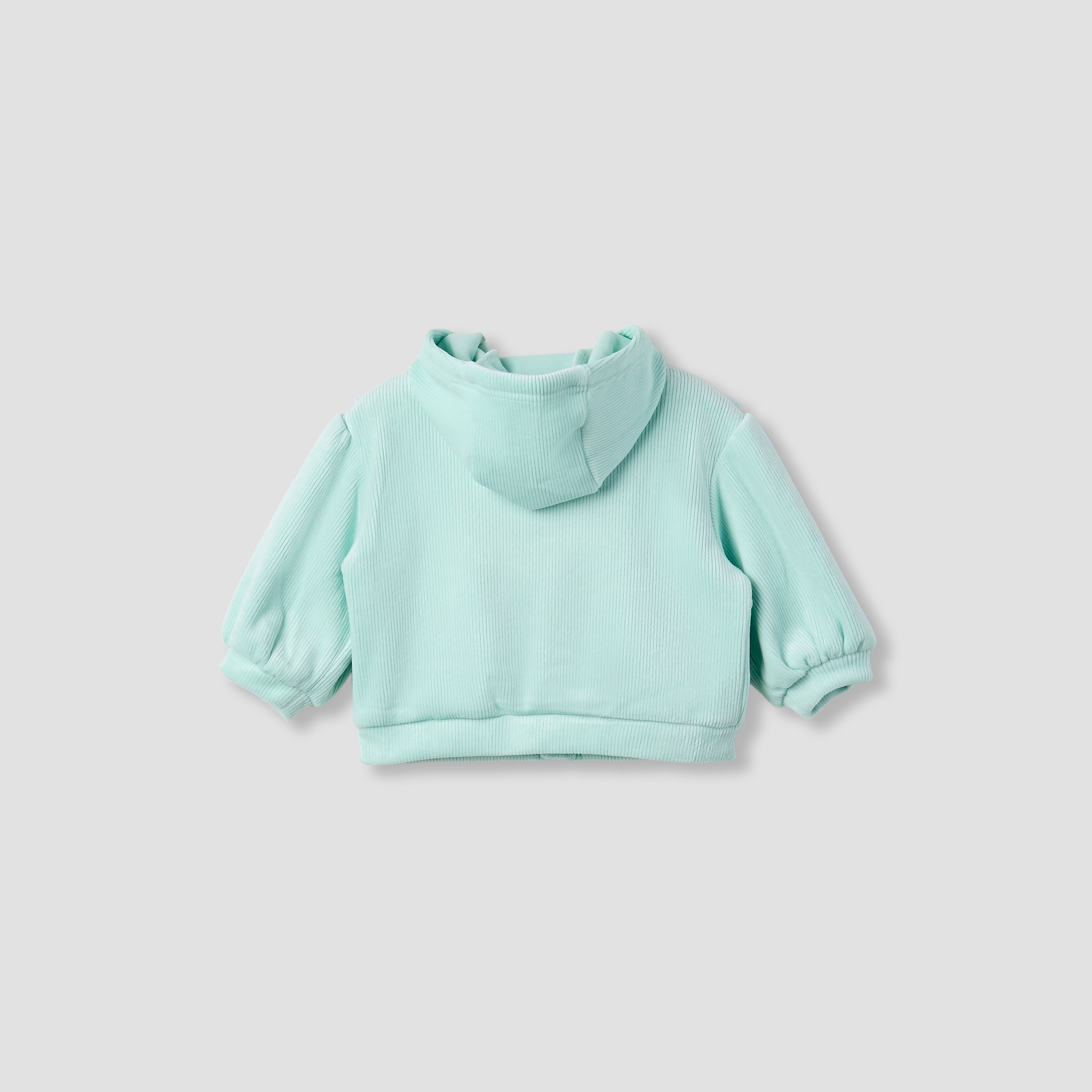 جاكيت مضلع بقبعة وأكمام طويلة وكشكش من جونيورز-baby-girls-clothing-winterwear-jacketsandcoats-image-4