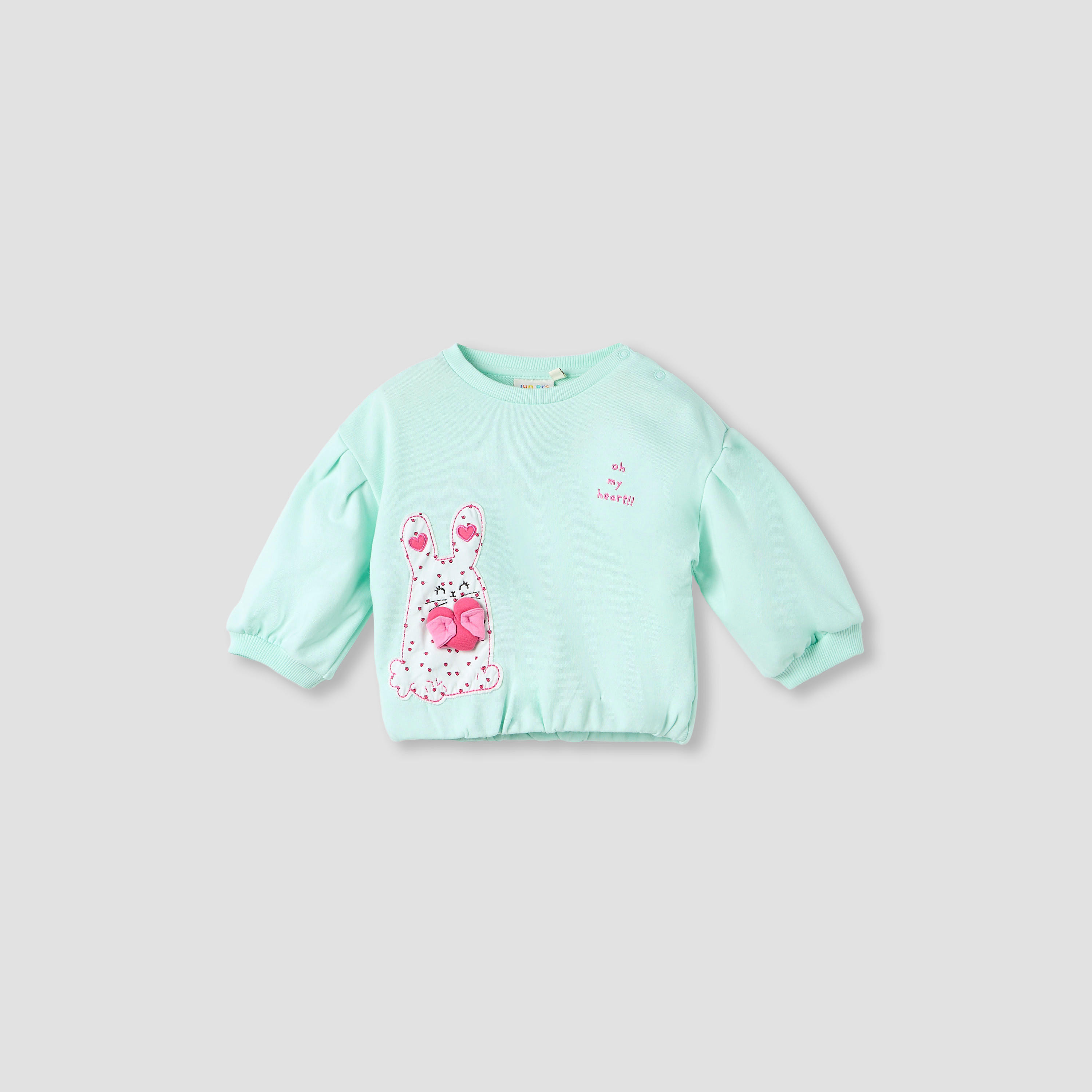 Juniors Bunny Appliqué Pullover with Long Sleeves-baby-girls-clothing-sweatshirts-image-2