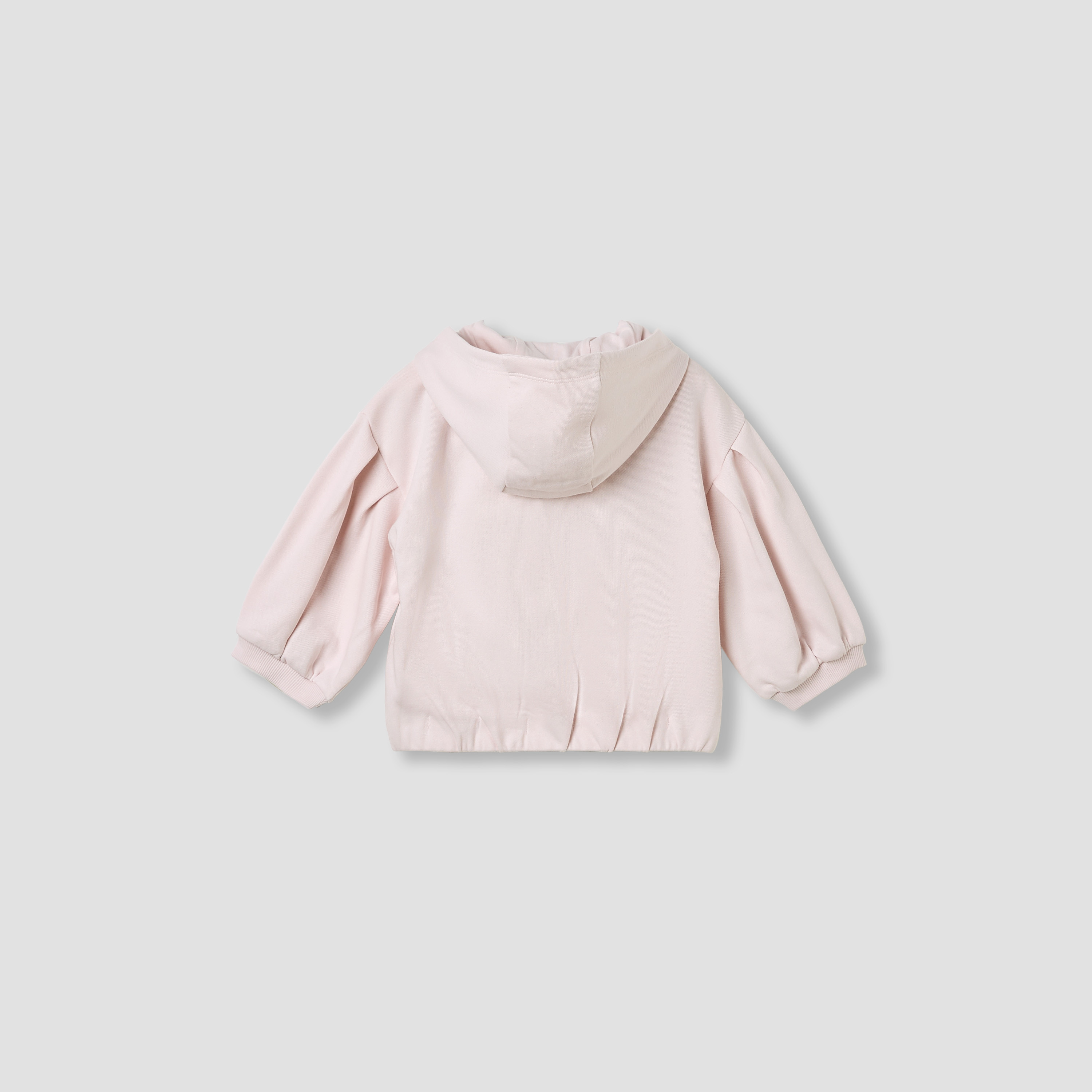 Juniors Flower Applique Hooded Sweatshirt with Long Sleeves-baby-girls-clothing-winterwear-sweatshirts-image-3