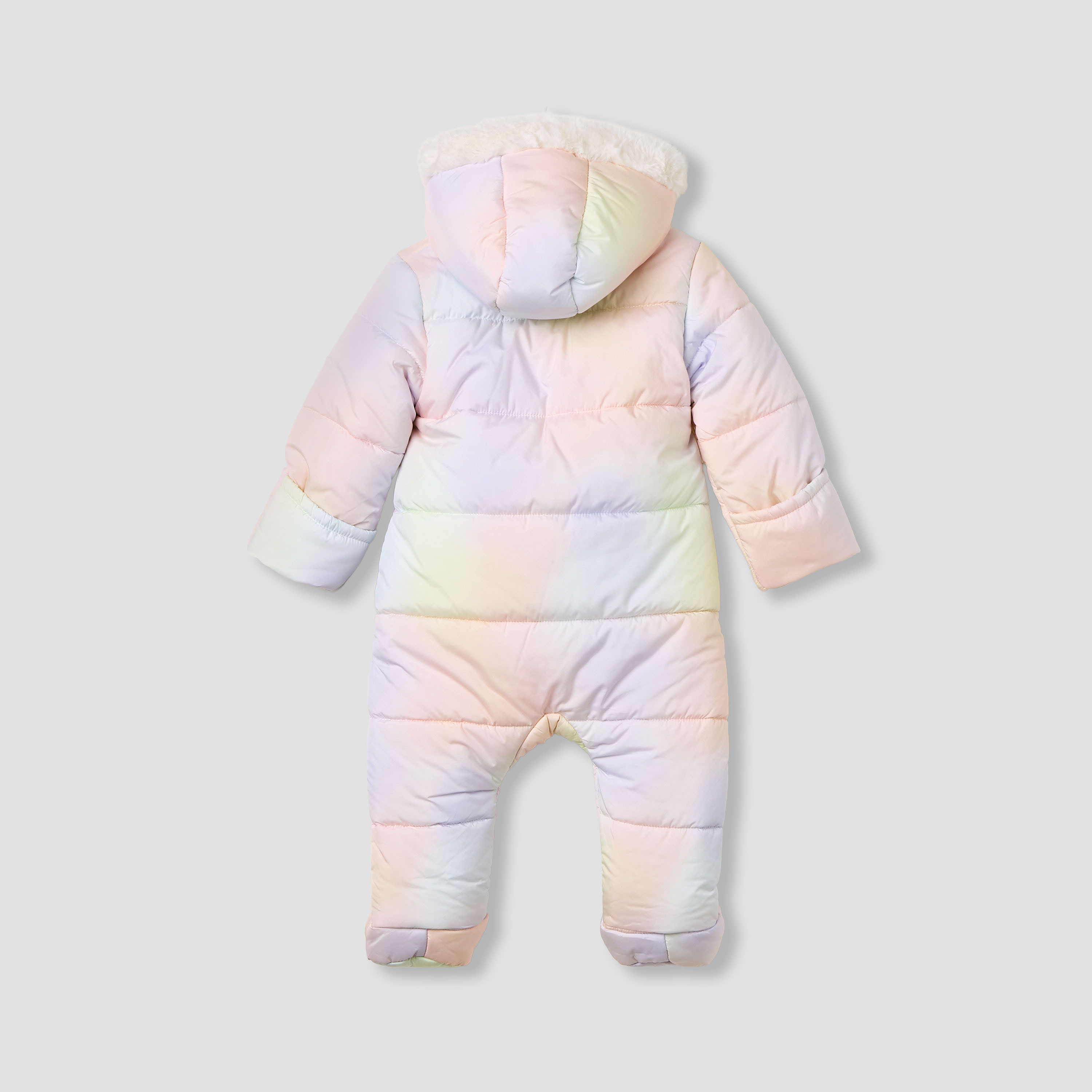 Juniors Ruffle Detail Padded Coverall with Hood-baby-girls-clothing-winterwear-bodysuits-image-2