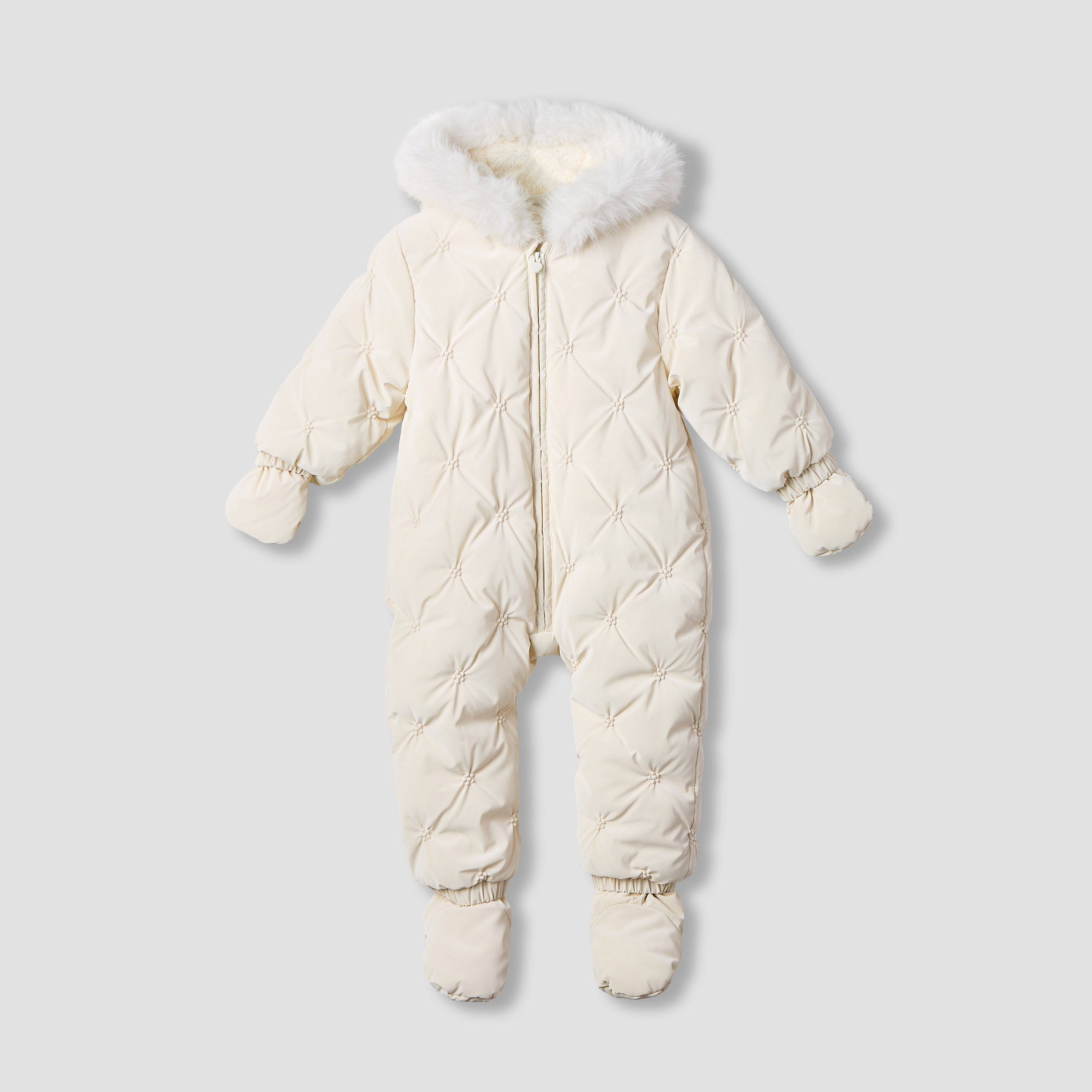Juniors Hooded Neck Heavy Coverall with Zip Closure - Polyester - Long Sleeves-baby-girls-clothing-winterwear-bodysuits-image-1