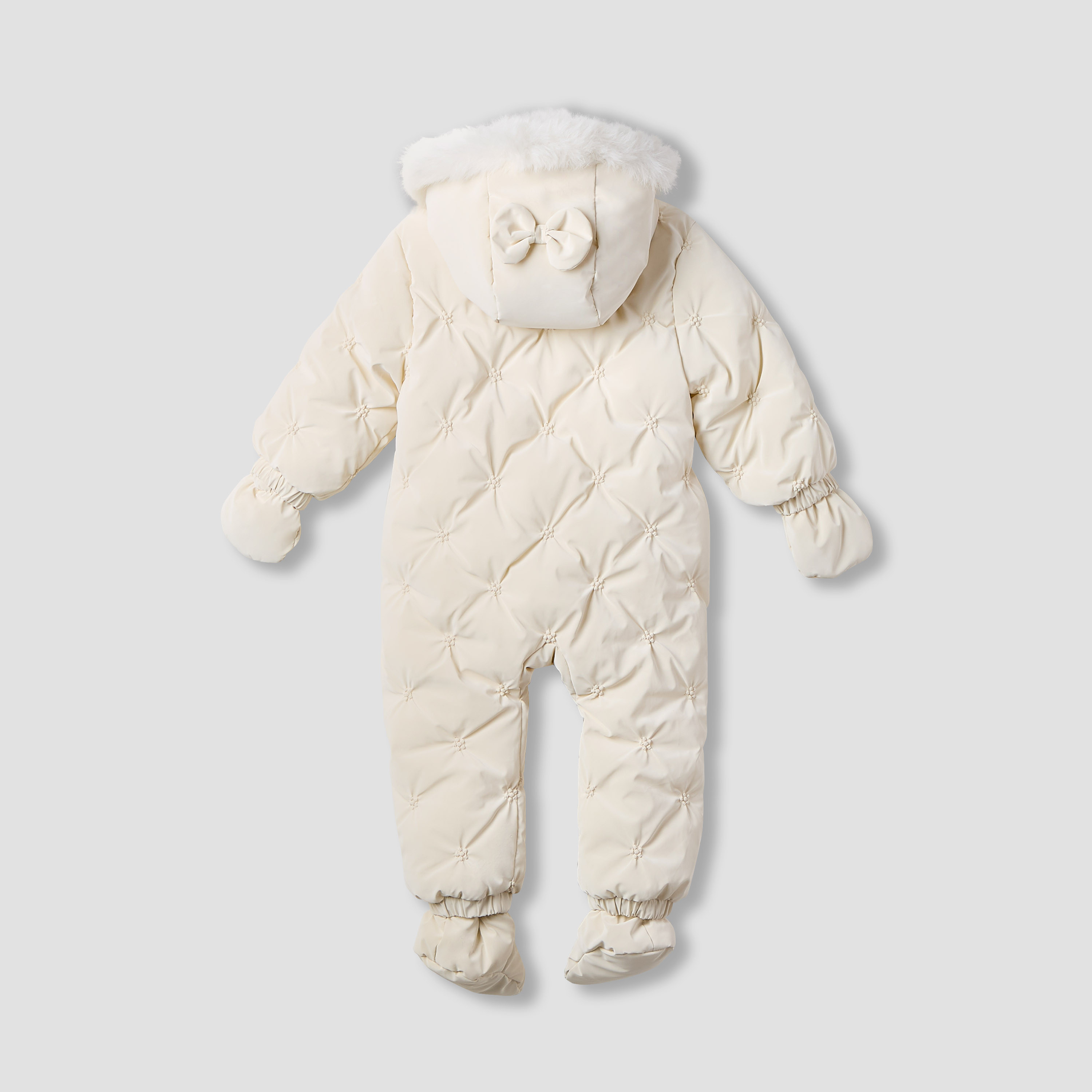 Juniors Hooded Neck Heavy Coverall with Zip Closure - Polyester - Long Sleeves-baby-girls-clothing-winterwear-bodysuits-image-2