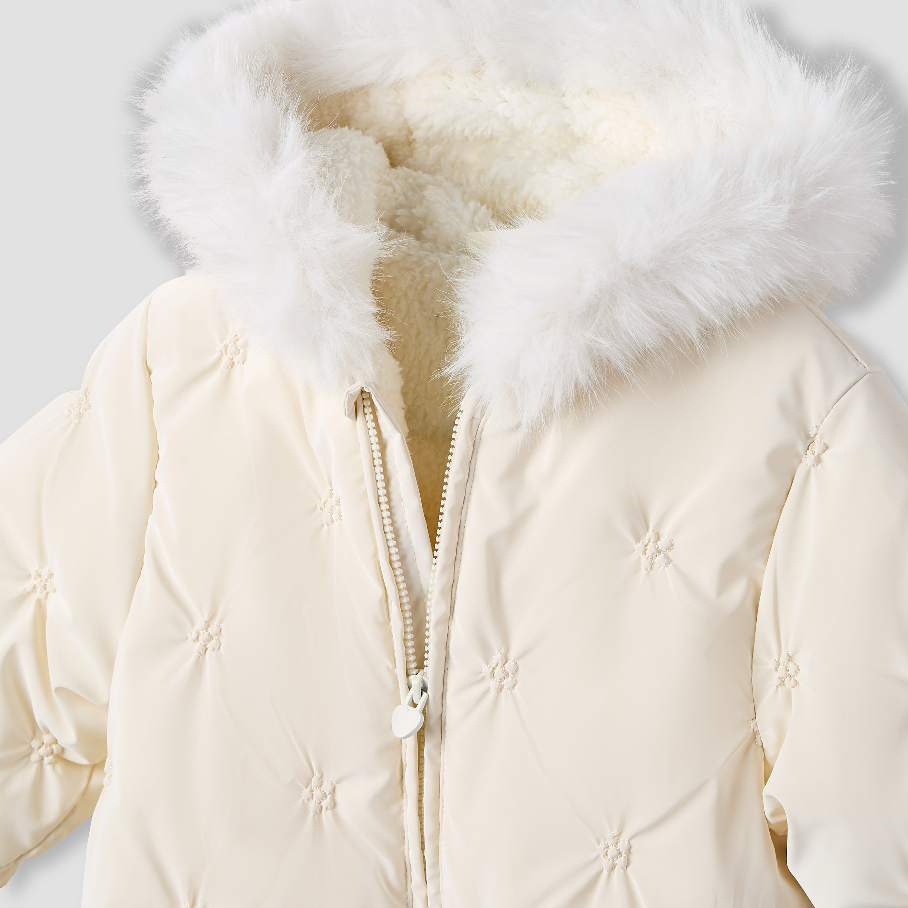 Juniors Hooded Neck Heavy Coverall with Zip Closure - Polyester - Long Sleeves-baby-girls-clothing-winterwear-bodysuits-image-3